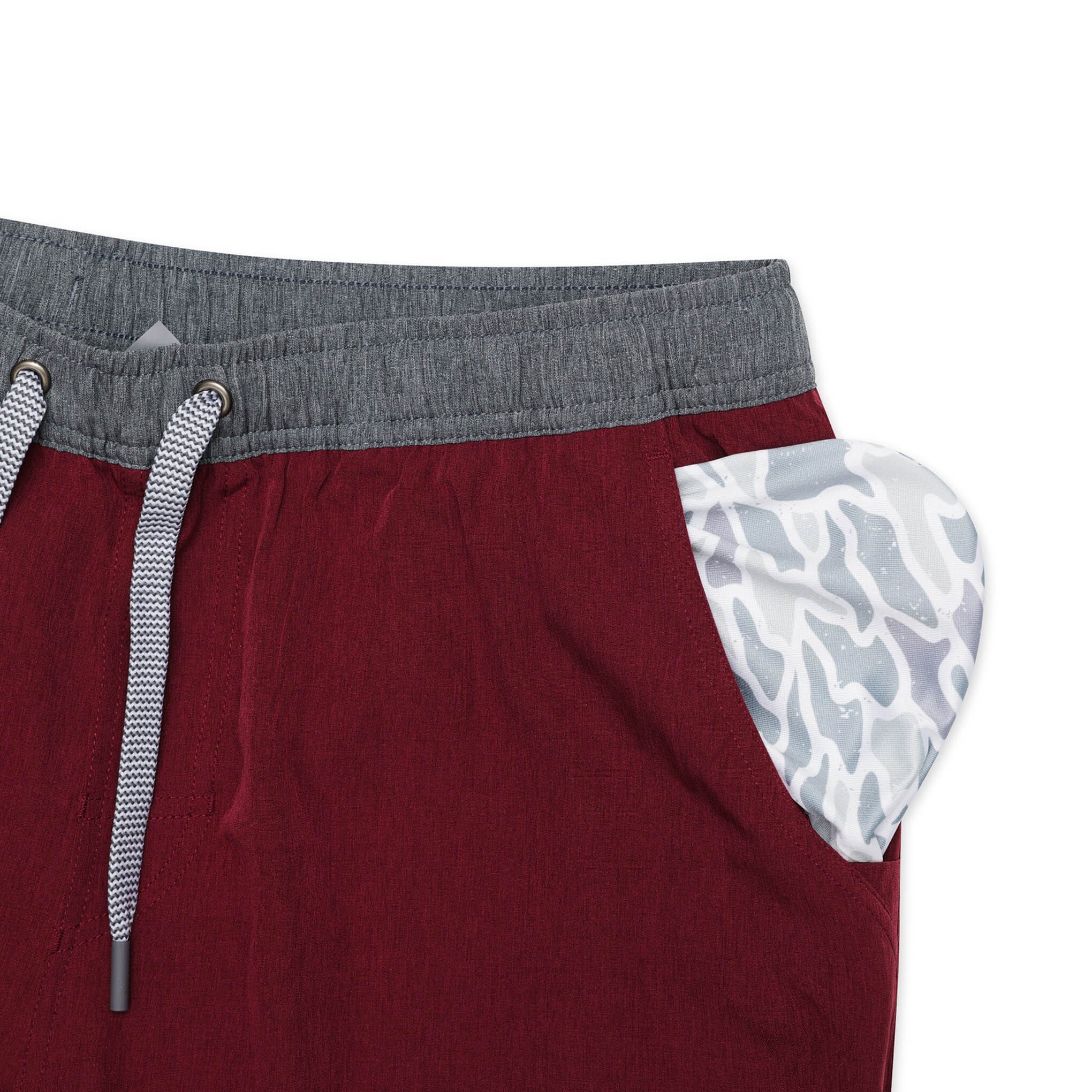 Athletic Short - Maroon - White Camo Liner - Image 4