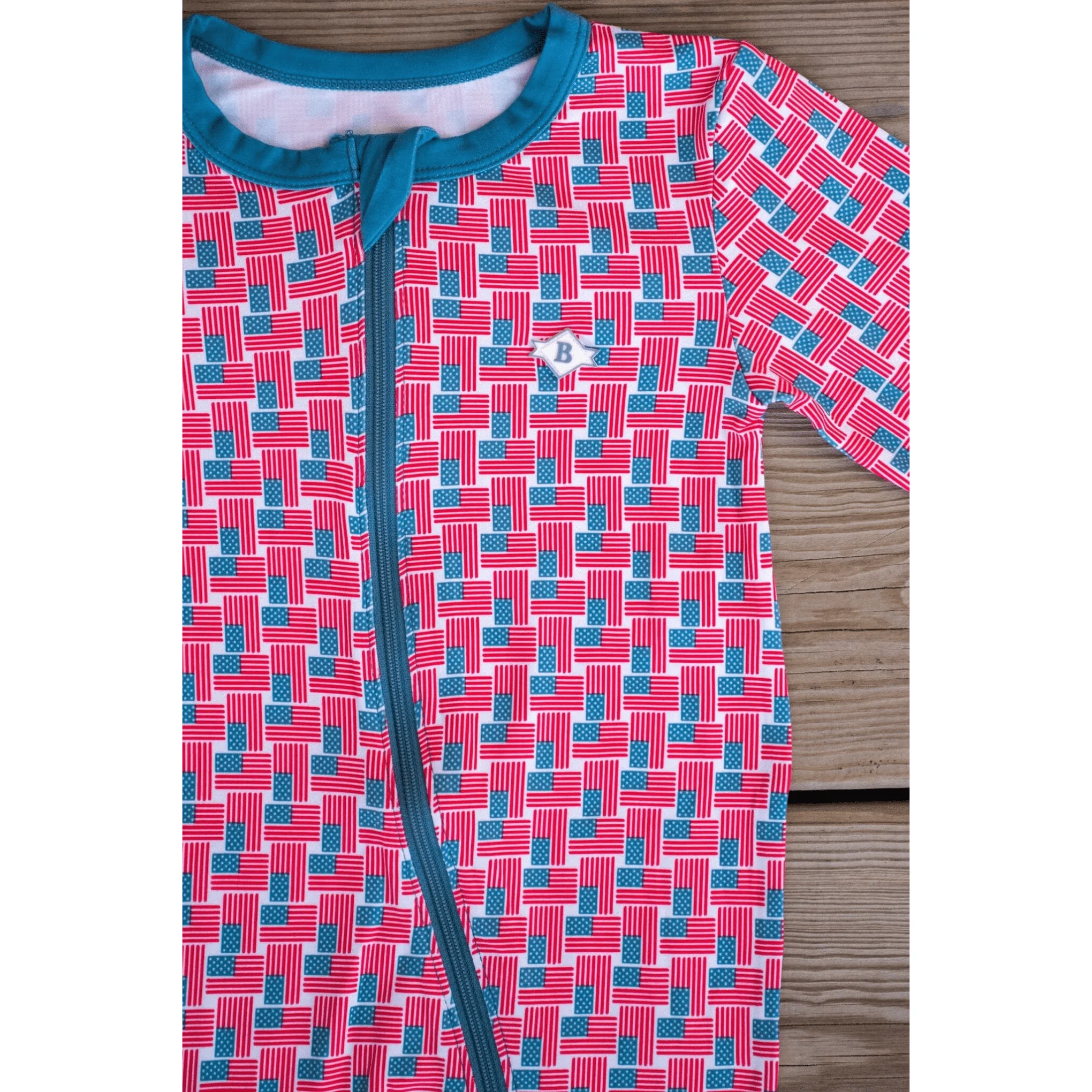 Baby Zip Up - American Flag Print - Image 4