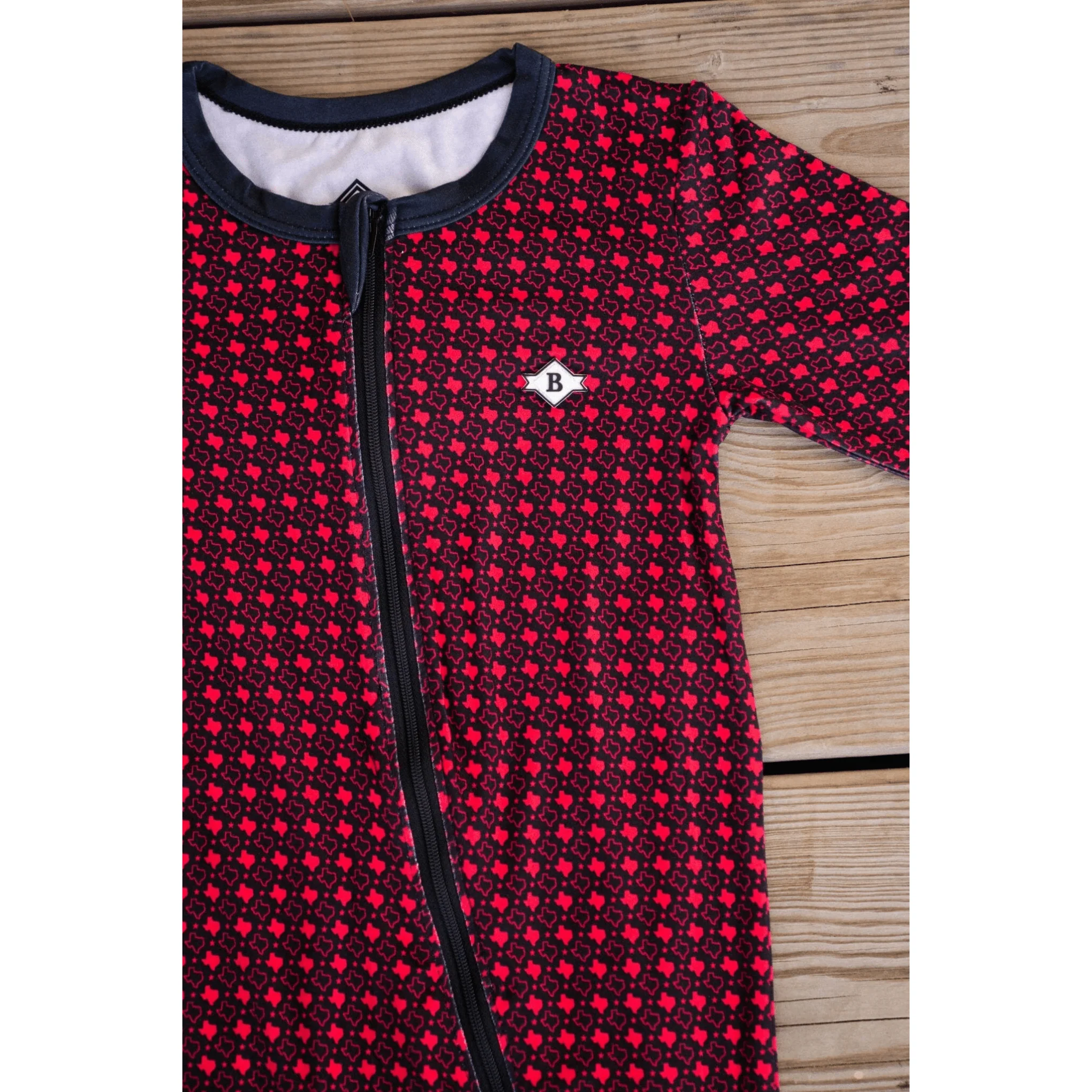 Baby Zip Up - Texas - Black & Red - Image 3