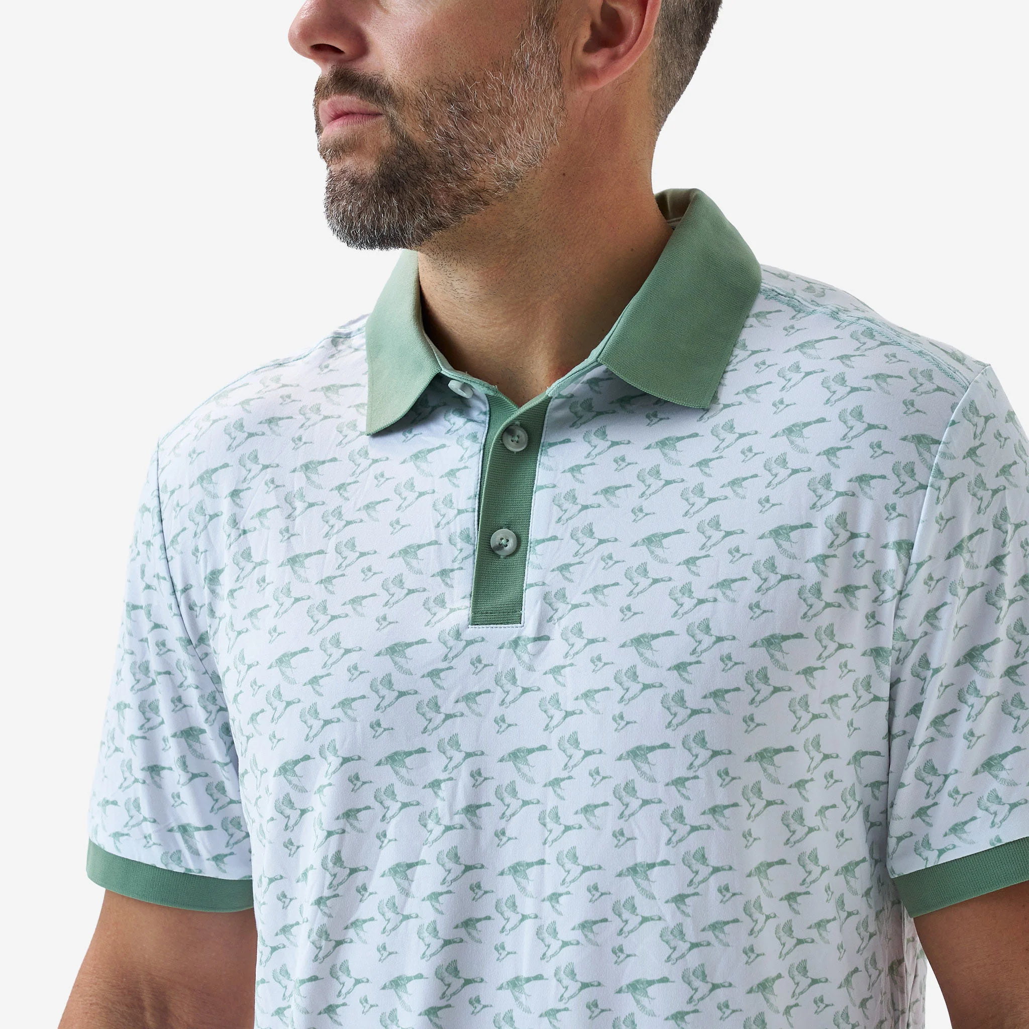 Ringer Performance Polo - Duck Season - White - Image 3