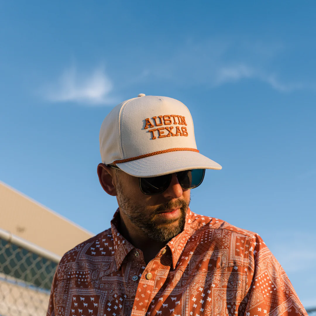 Cap - Austin Texas - Cream & Orange - Image 4