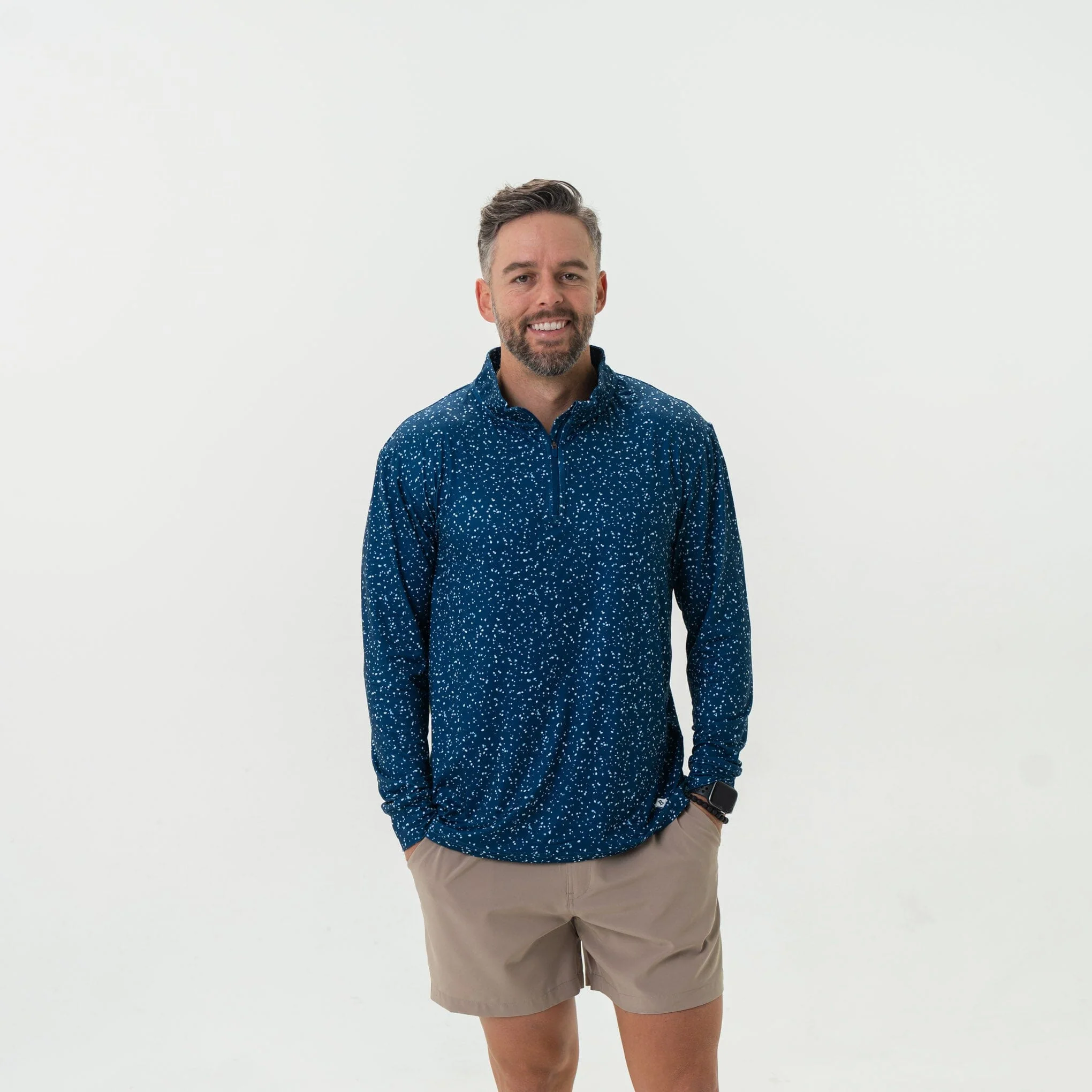 Performance Quarter Zip - Navy Speckled - Image 3