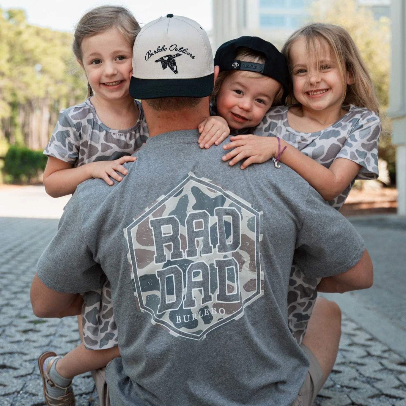 Short Sleeve Tee - Rad Dad Deer Camo - Dark Heather Grey - Image 2