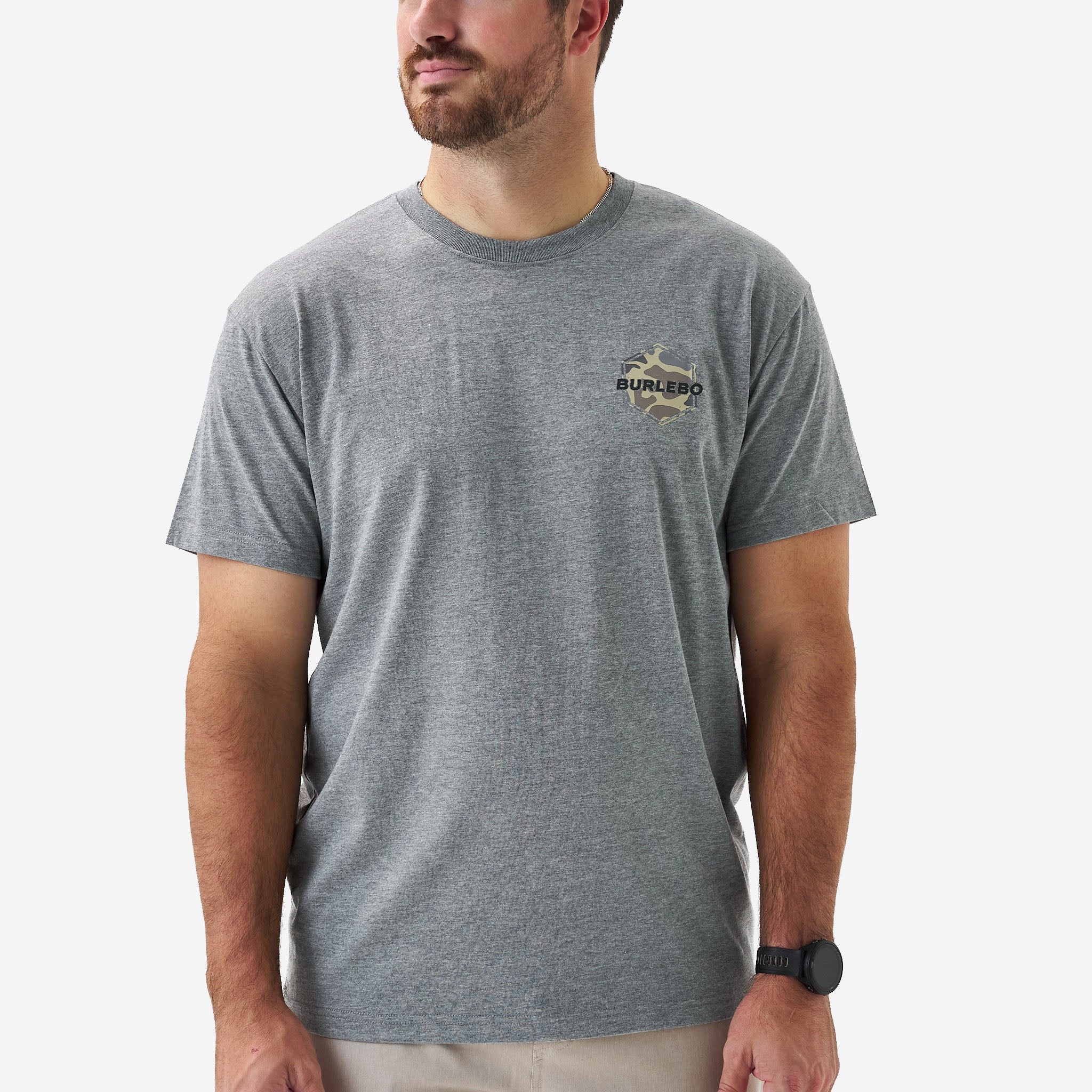 Short Sleeve Tee - Rad Dad Deer Camo - Dark Heather Grey - Image 3