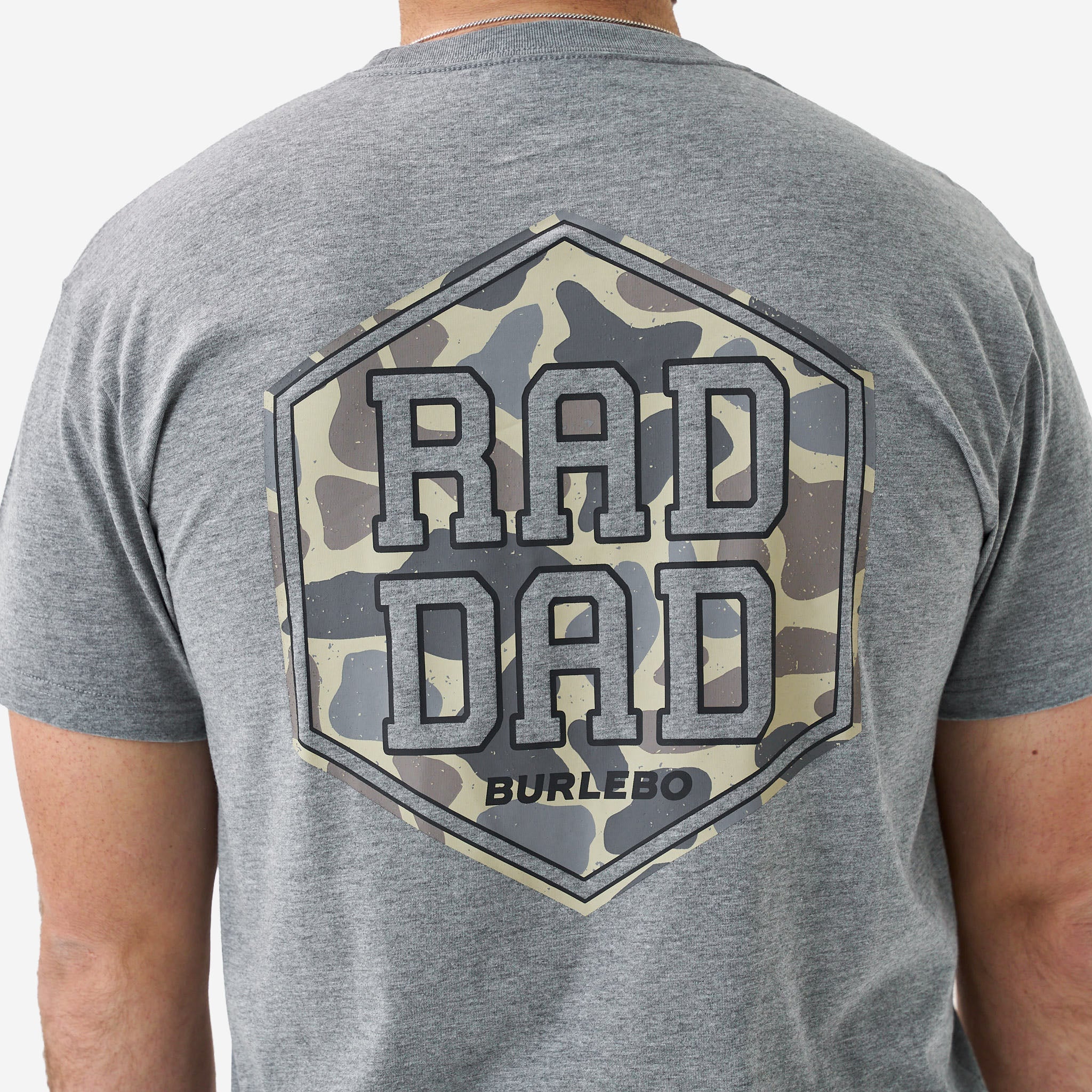 Short Sleeve Tee - Rad Dad Deer Camo - Dark Heather Grey - Image 6