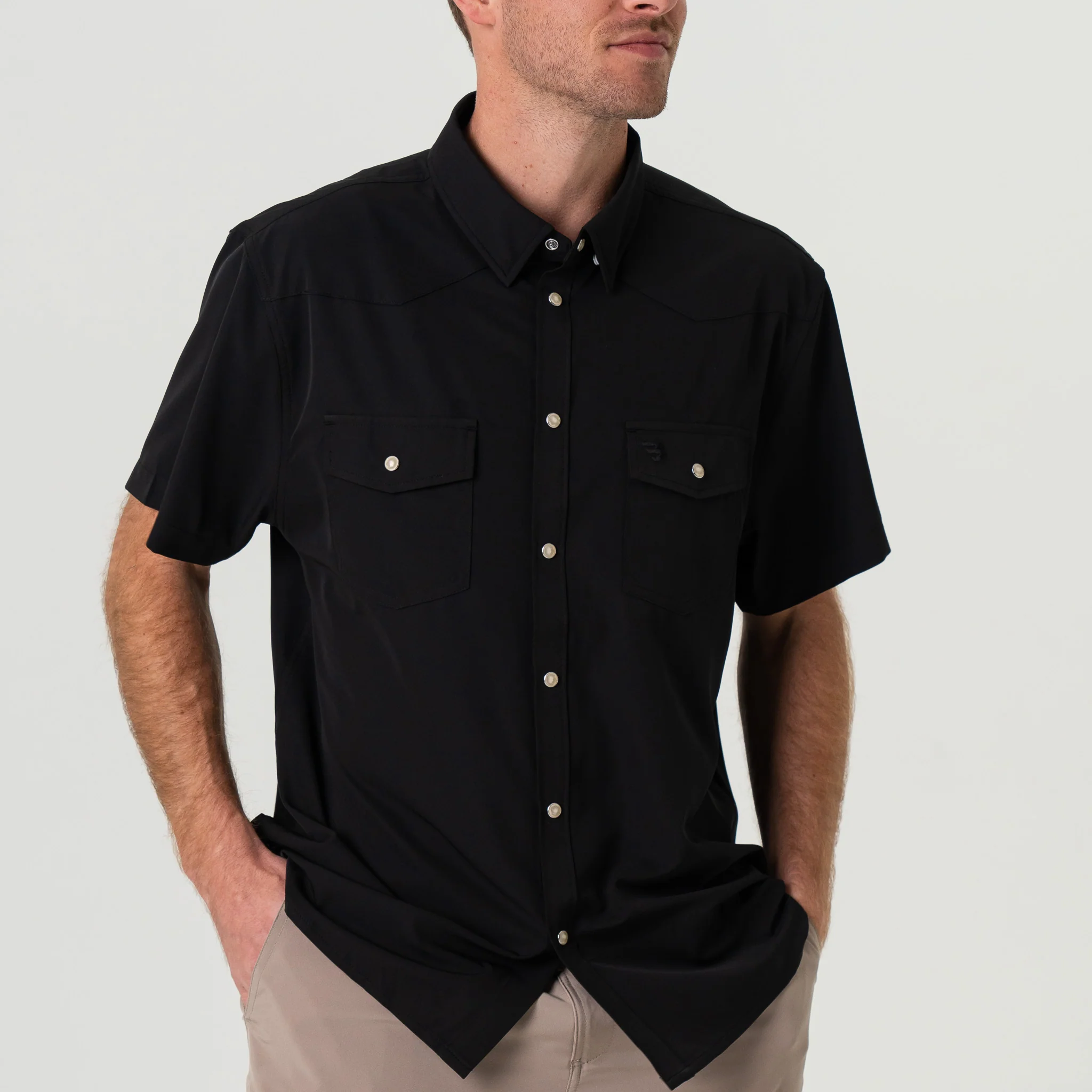 Father and Son Bundle - Performance Western Shirt - Black - Image 5