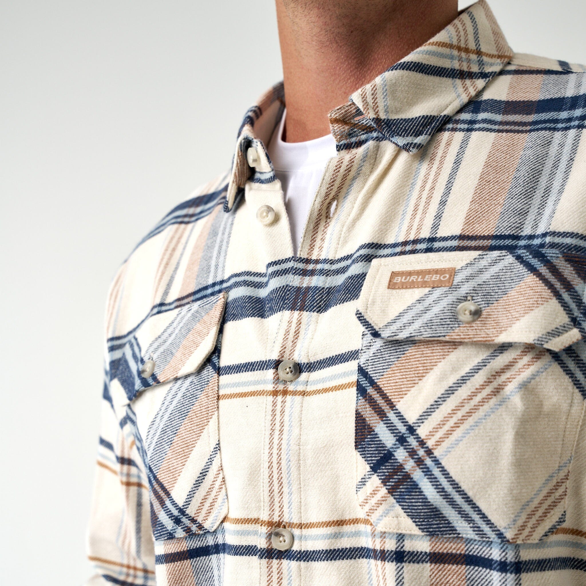Flannel Shirt - Cream - Image 5
