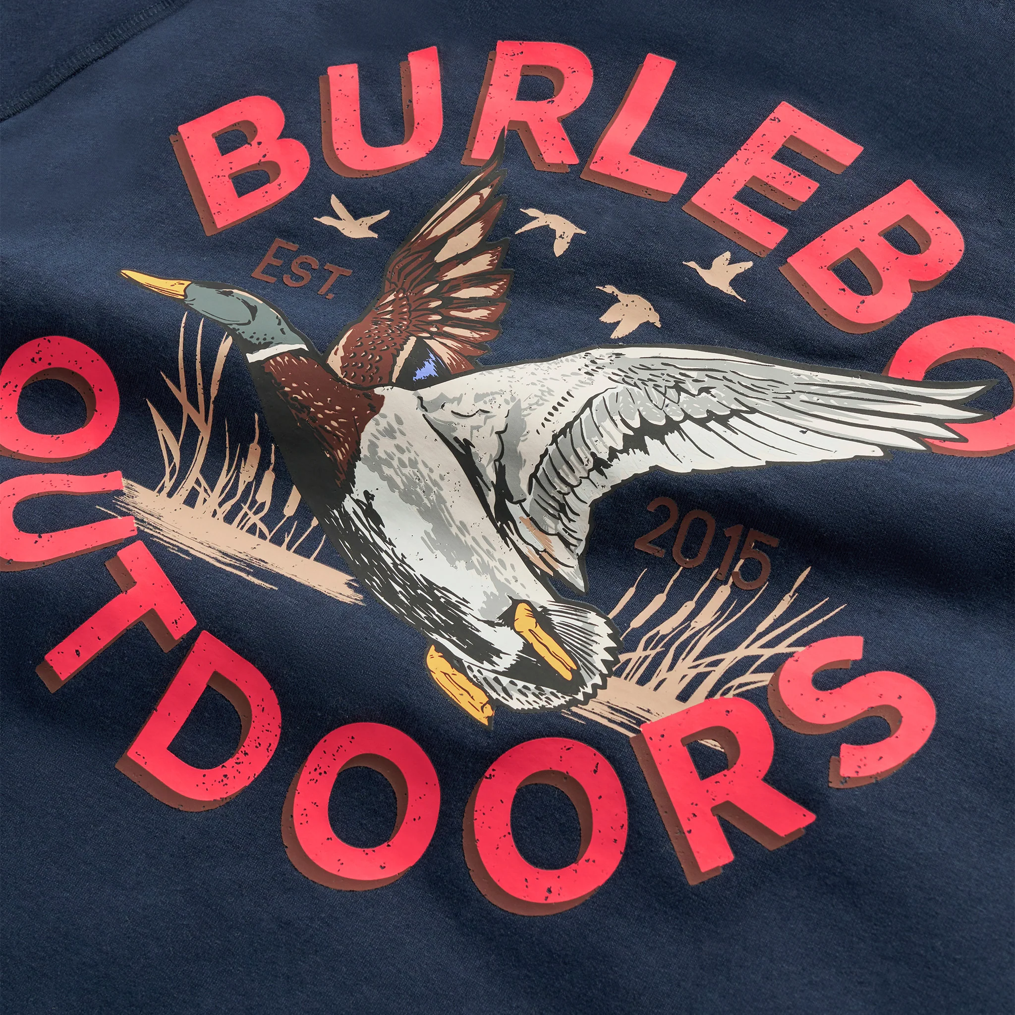 Fleece Hoodie - Old School Duck Hunt - Navy - Image 8