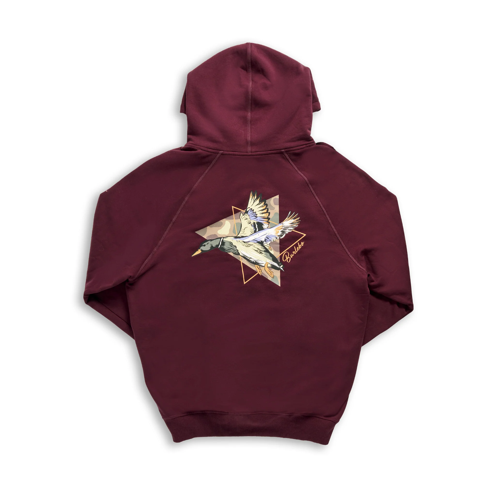 Fleece Hoodie - Pintail Triangle Duck - Maroon - Image 4