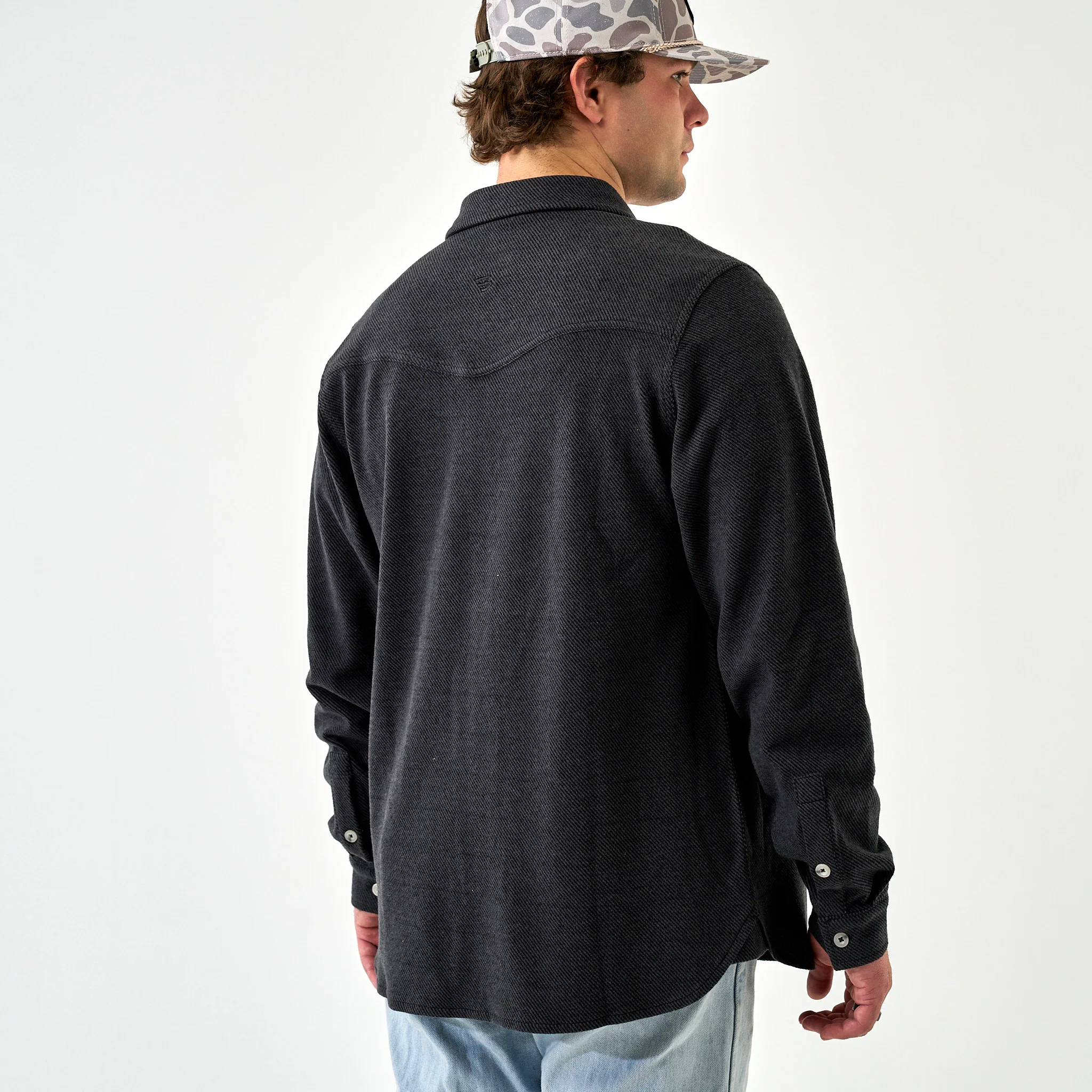 Long Sleeve -  Austin Shirt - Heather Black - Image 6