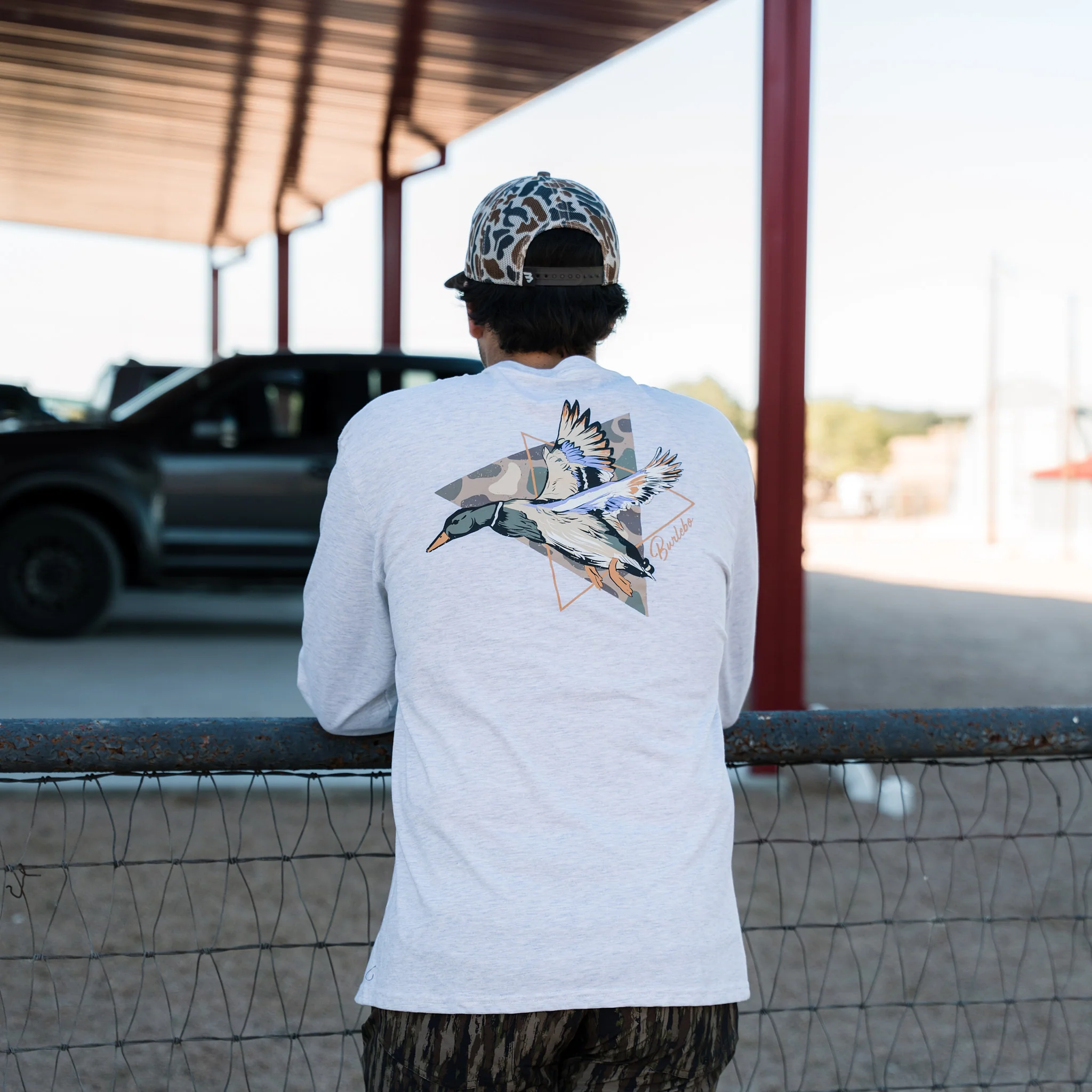 Long Sleeve Tee - Pintail Triangle Duck - Ash Grey - Image 2