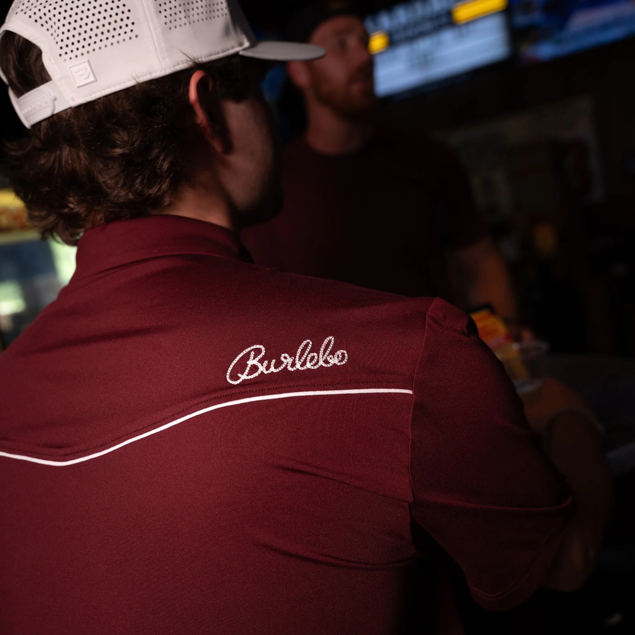 Pearl Snap Performance Polo - Maroon - Image 6