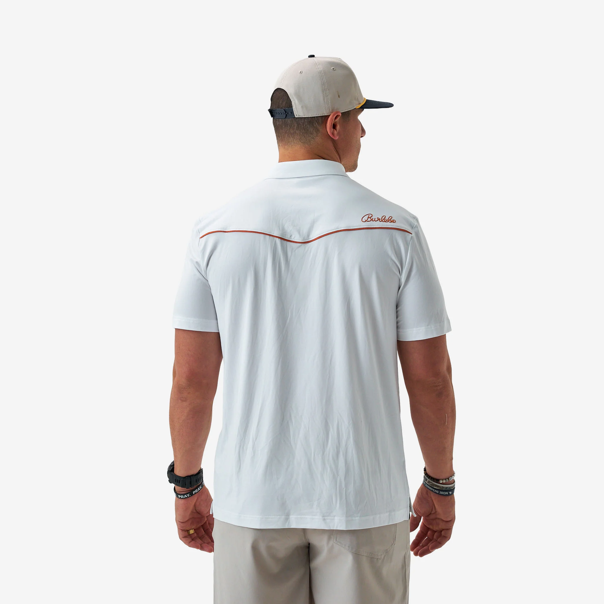 Pearl Snap Performance Polo - Redfish - White - Image 4