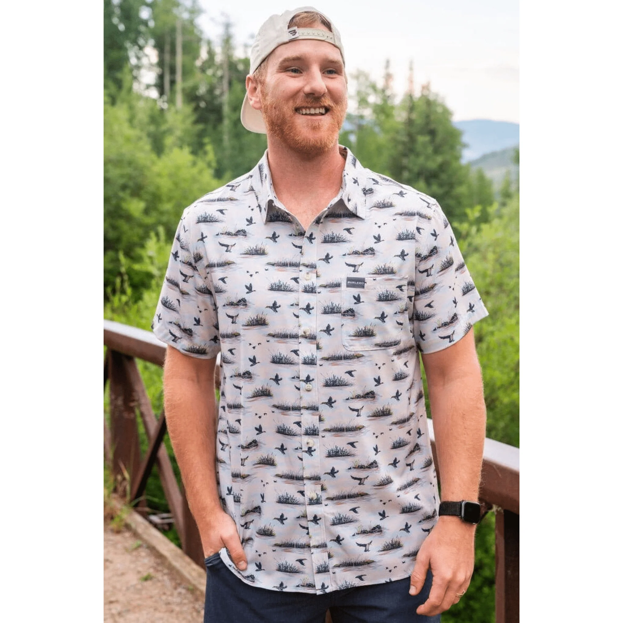 Performance Button Up - Duck Hunt