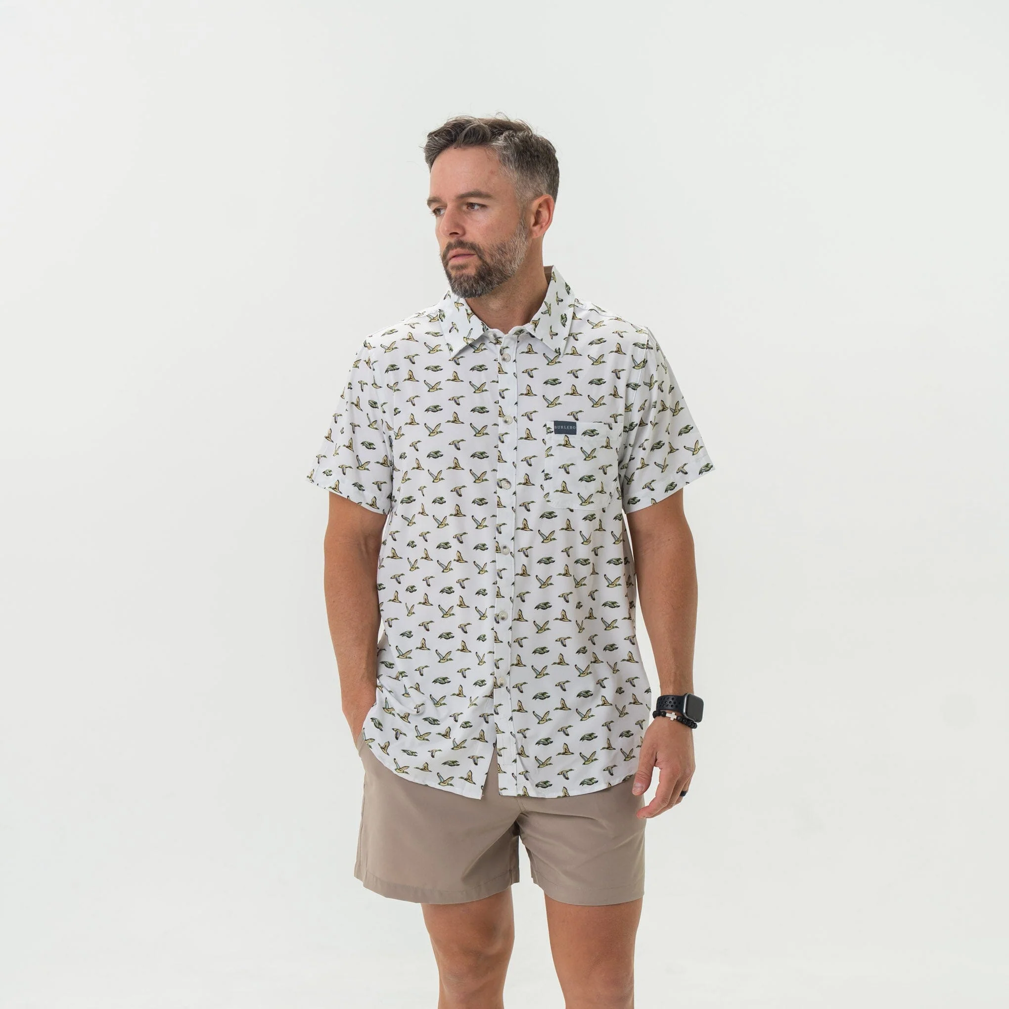 Performance Button Up - Flying Mallard Ducks - Image 3