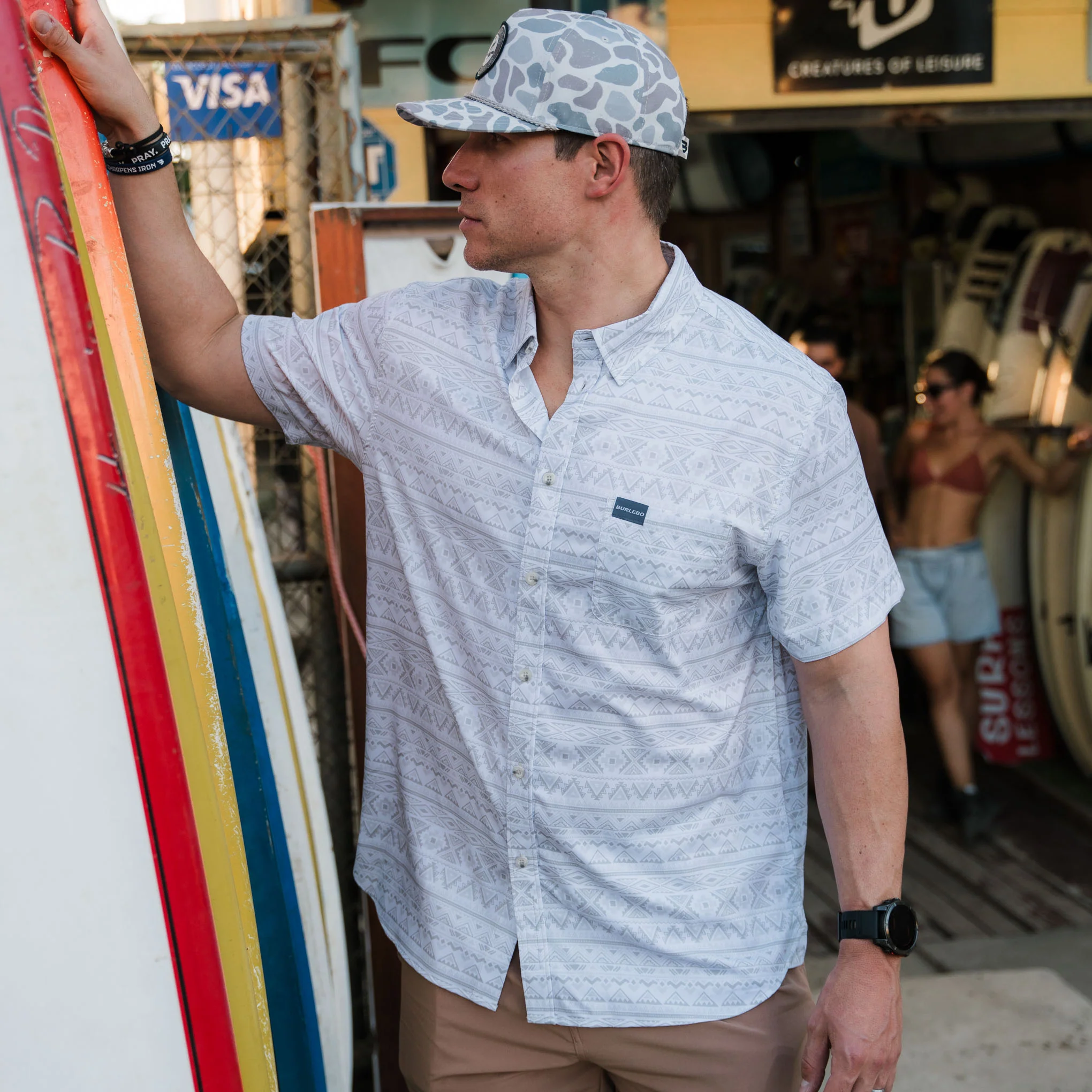 Performance Button Up - Grey Aztec - Image 2