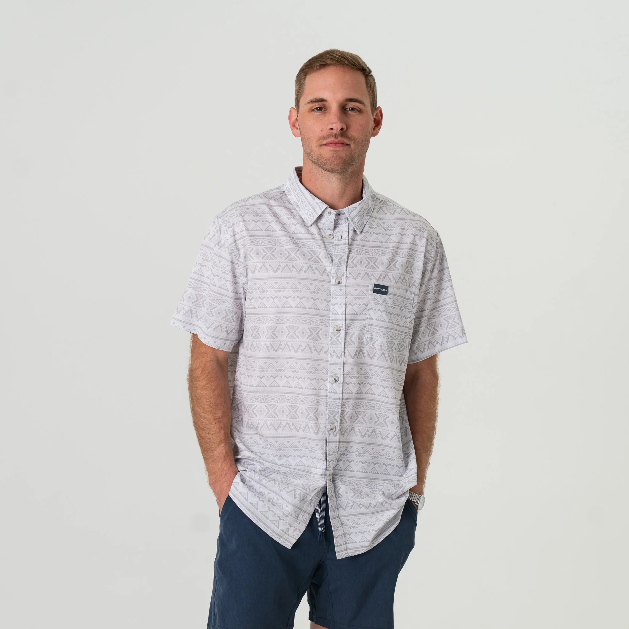 Performance Button Up - Grey Aztec - Image 4