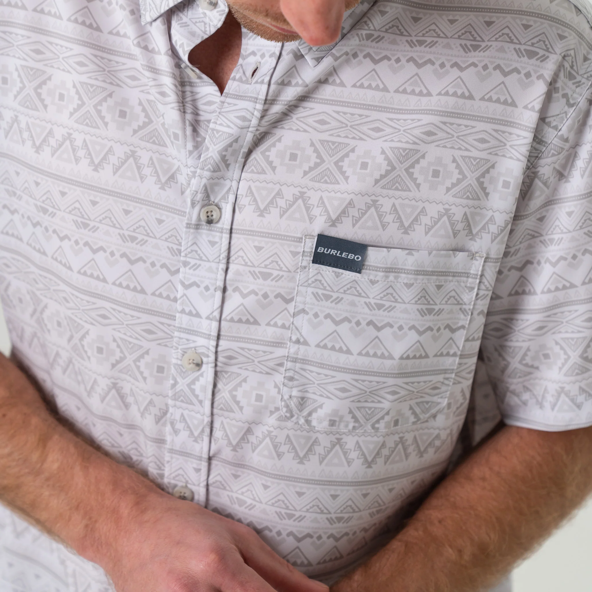 Performance Button Up - Grey Aztec - Image 5
