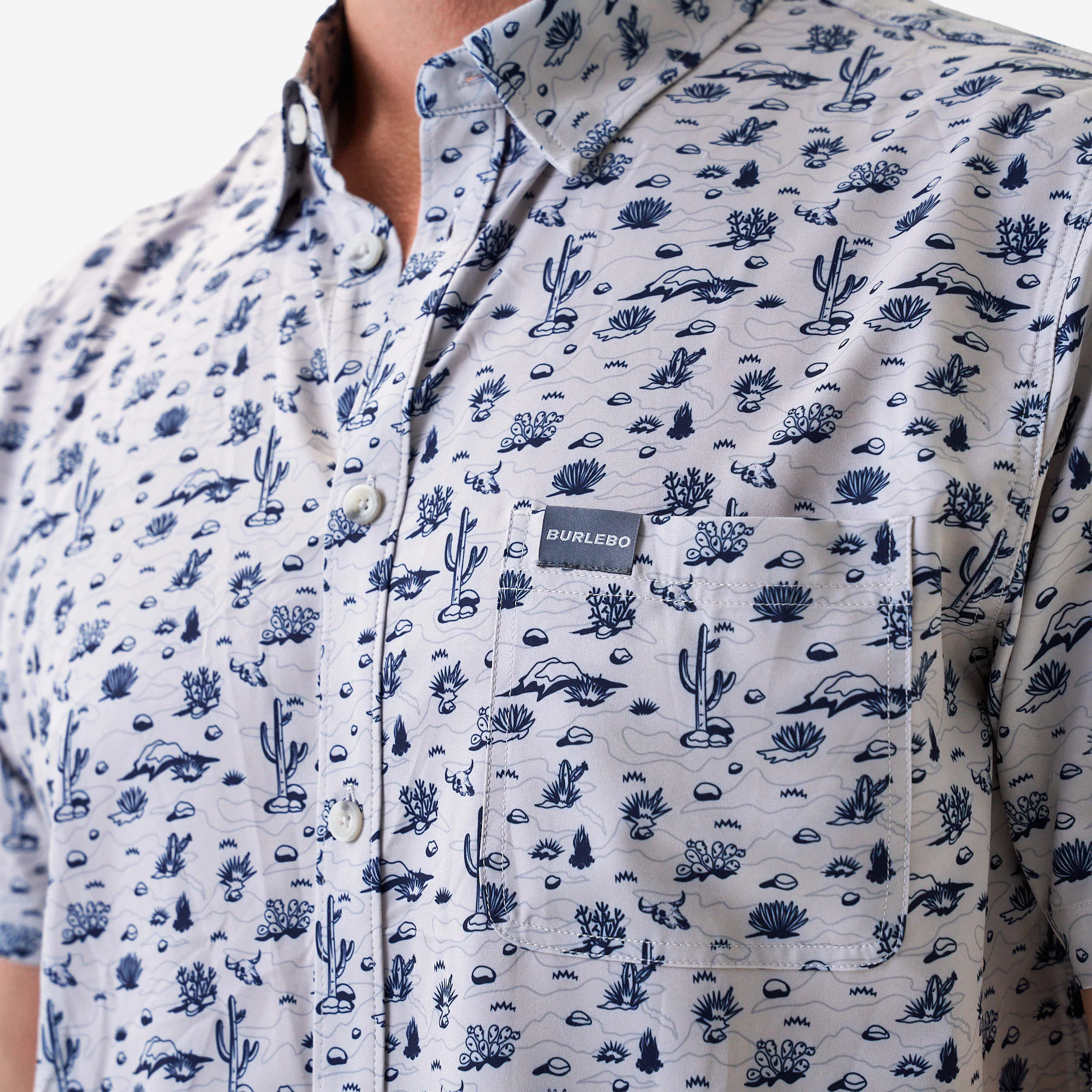 Performance Button Up - Out West - Cream - Image 5
