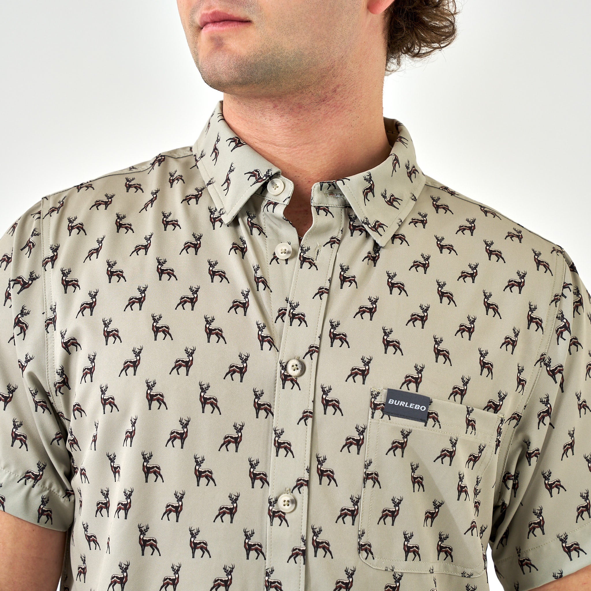 Performance Button Up - Whitetail Deer - Green - Image 5