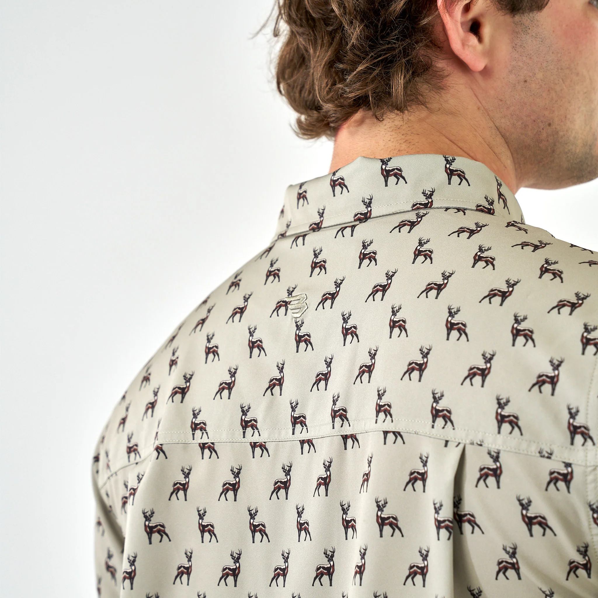 Performance Button Up - Whitetail Deer - Green - Image 6