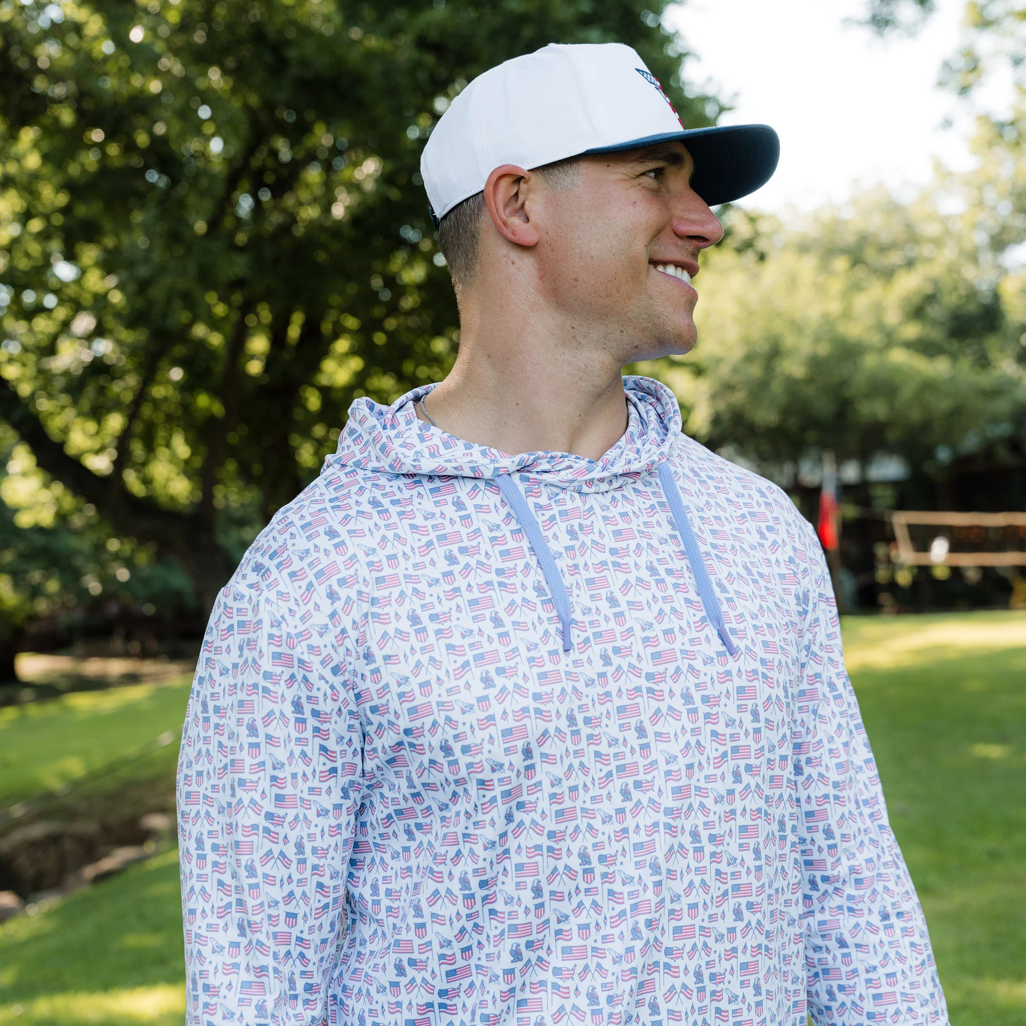 Performance Hoodie - Old Glory - White - Image 2