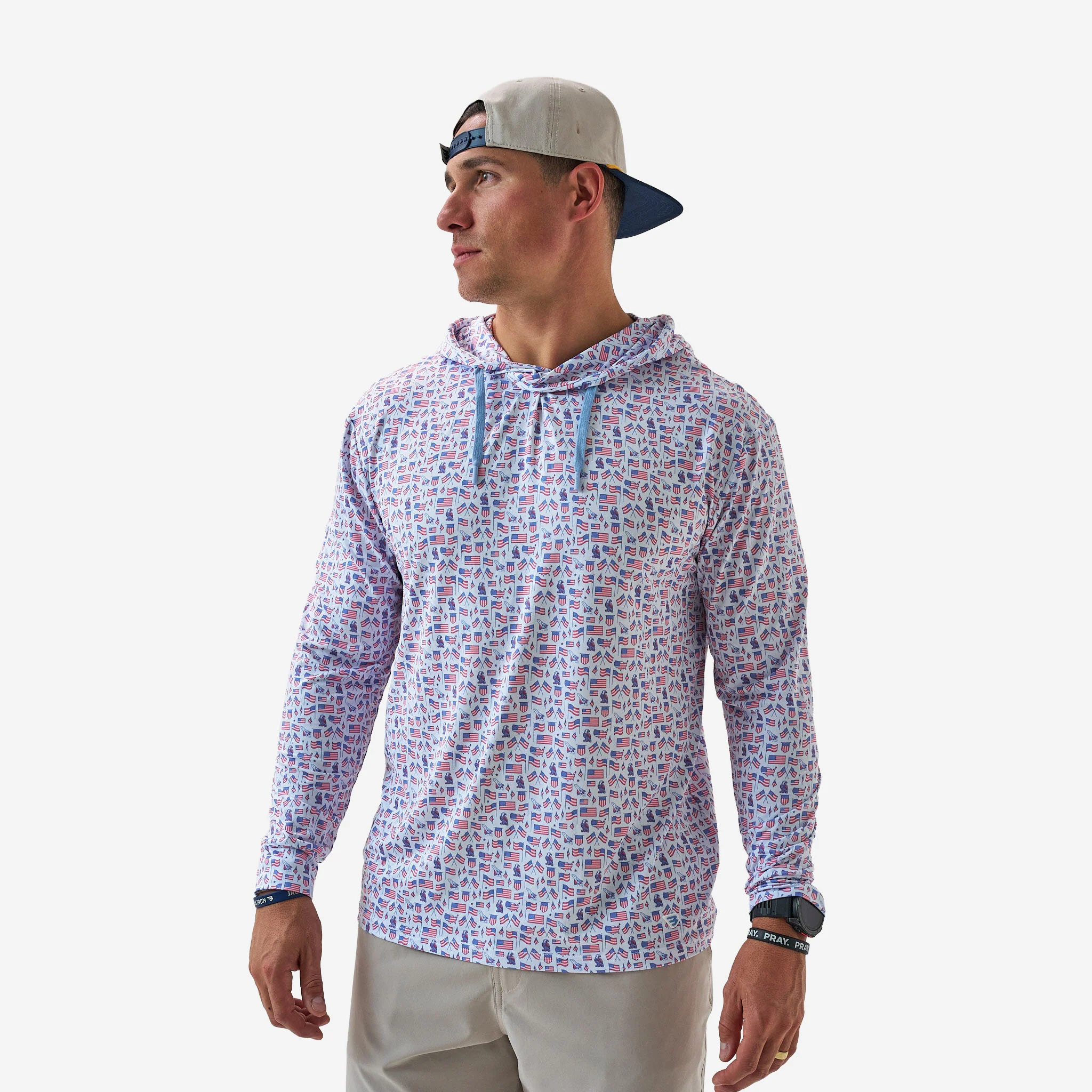 Performance Hoodie - Old Glory - White - Image 6
