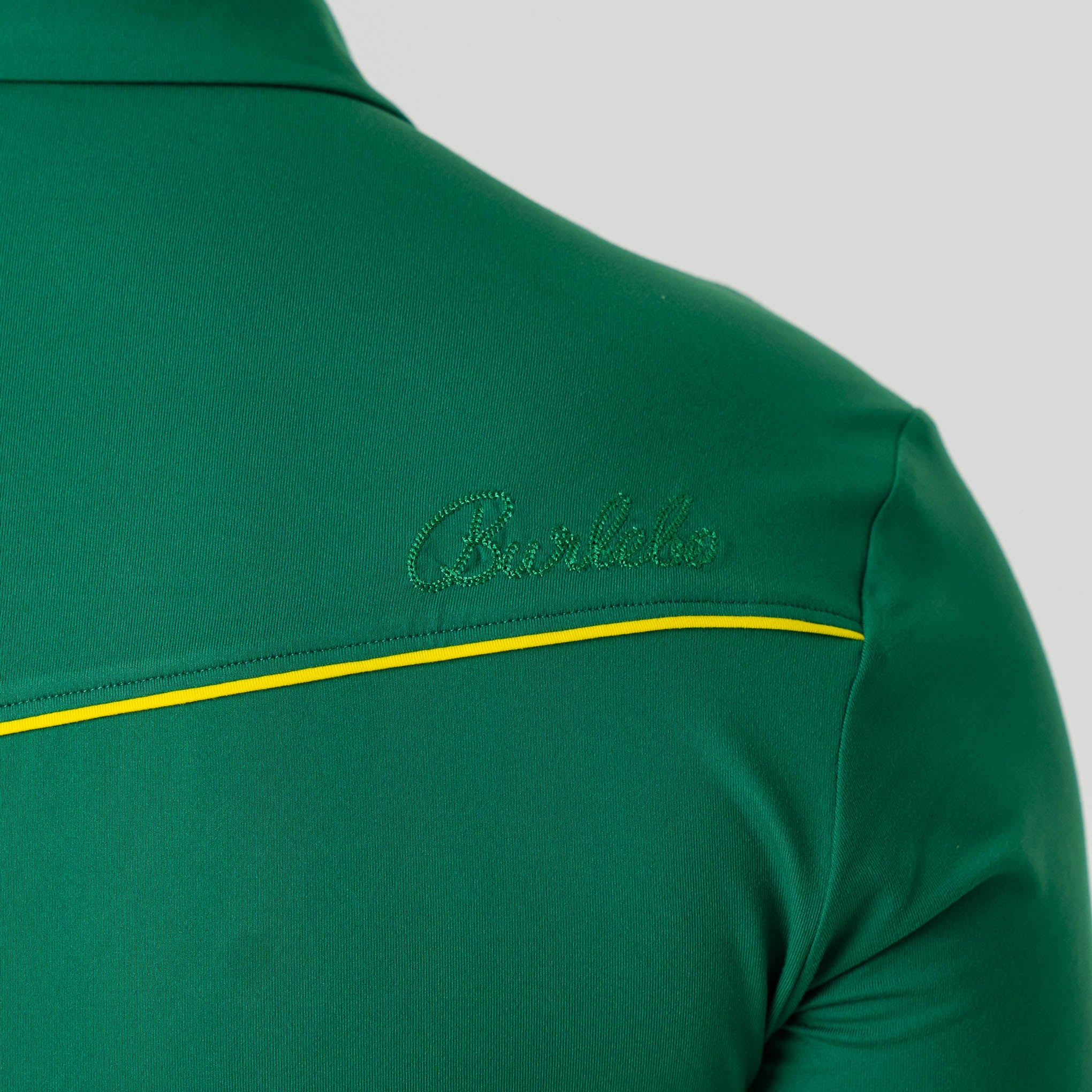 Pearl Snap Performance Polo - Green and Yellow - Image 3