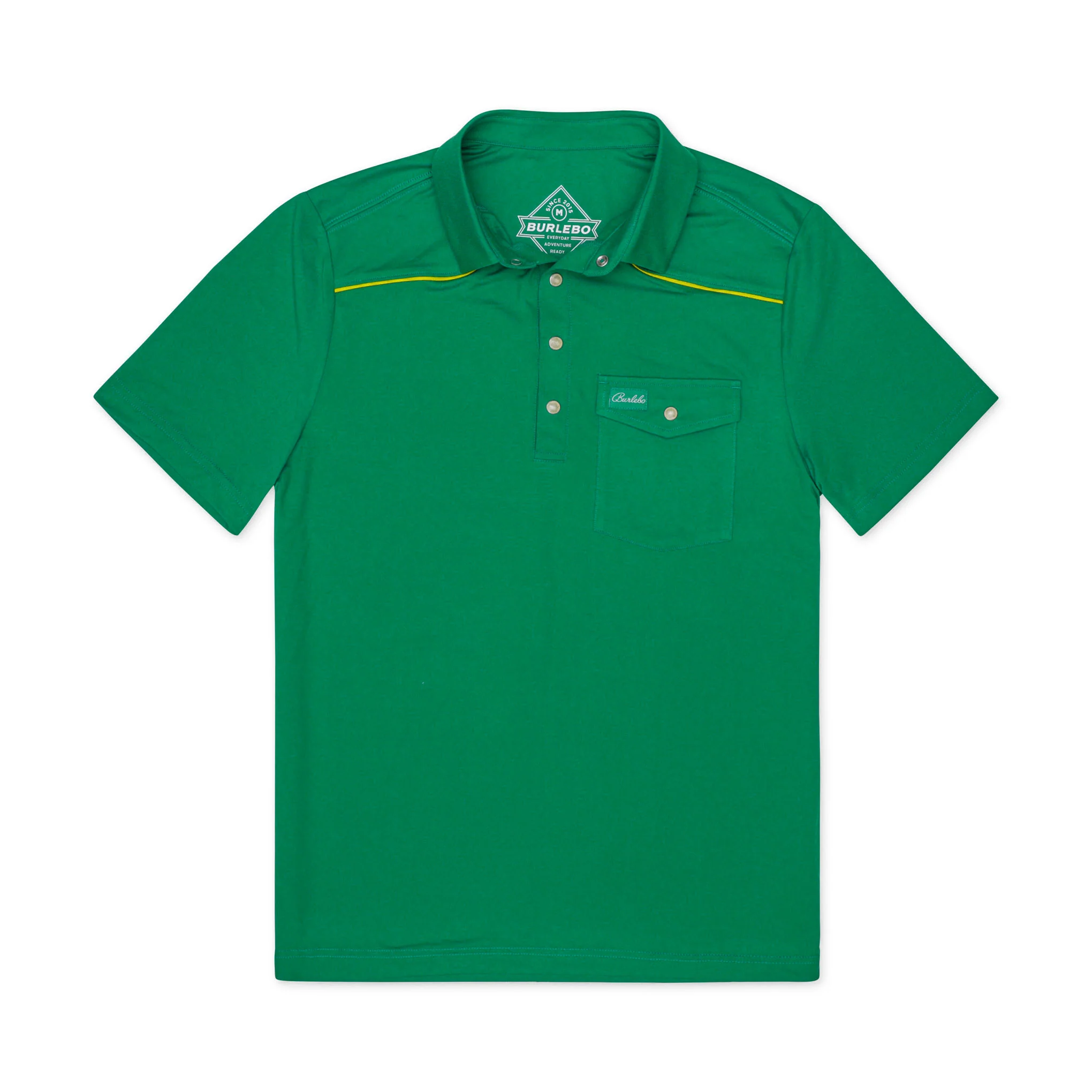 Pearl Snap Performance Polo - Green and Yellow - Image 5