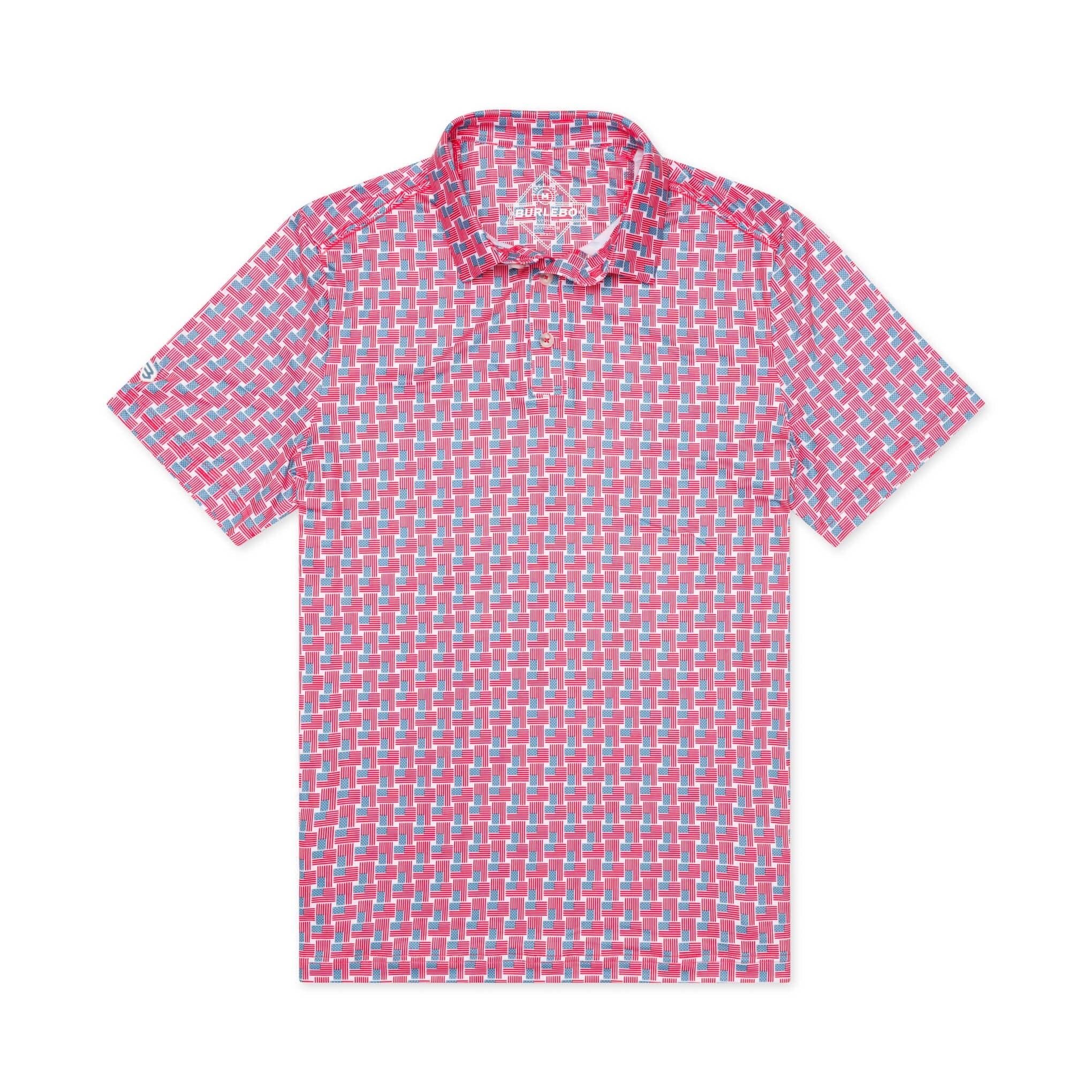 Performance Polo - American Flag Print - Image 5