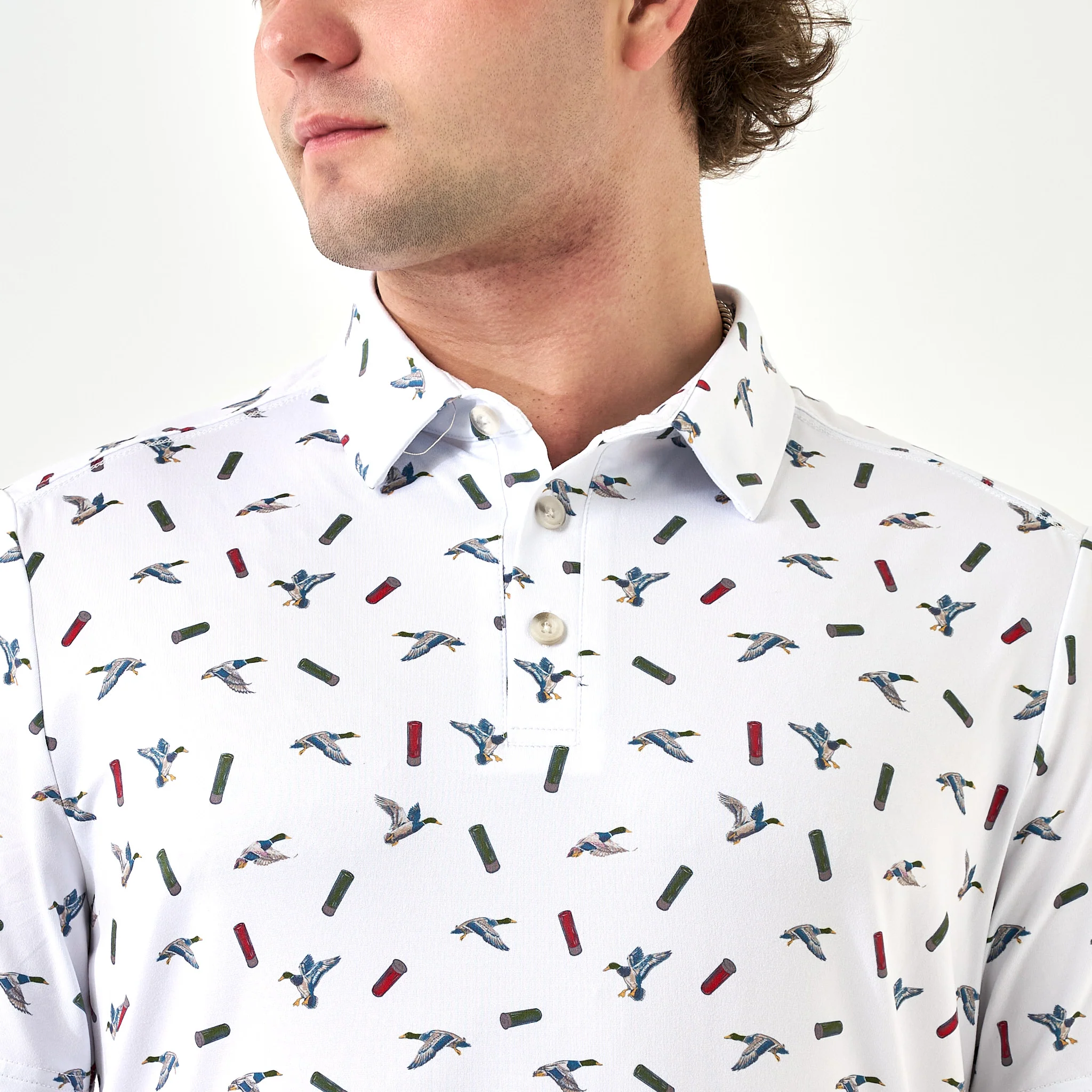 Performance Polo - Ducks And Shells - White - Image 3