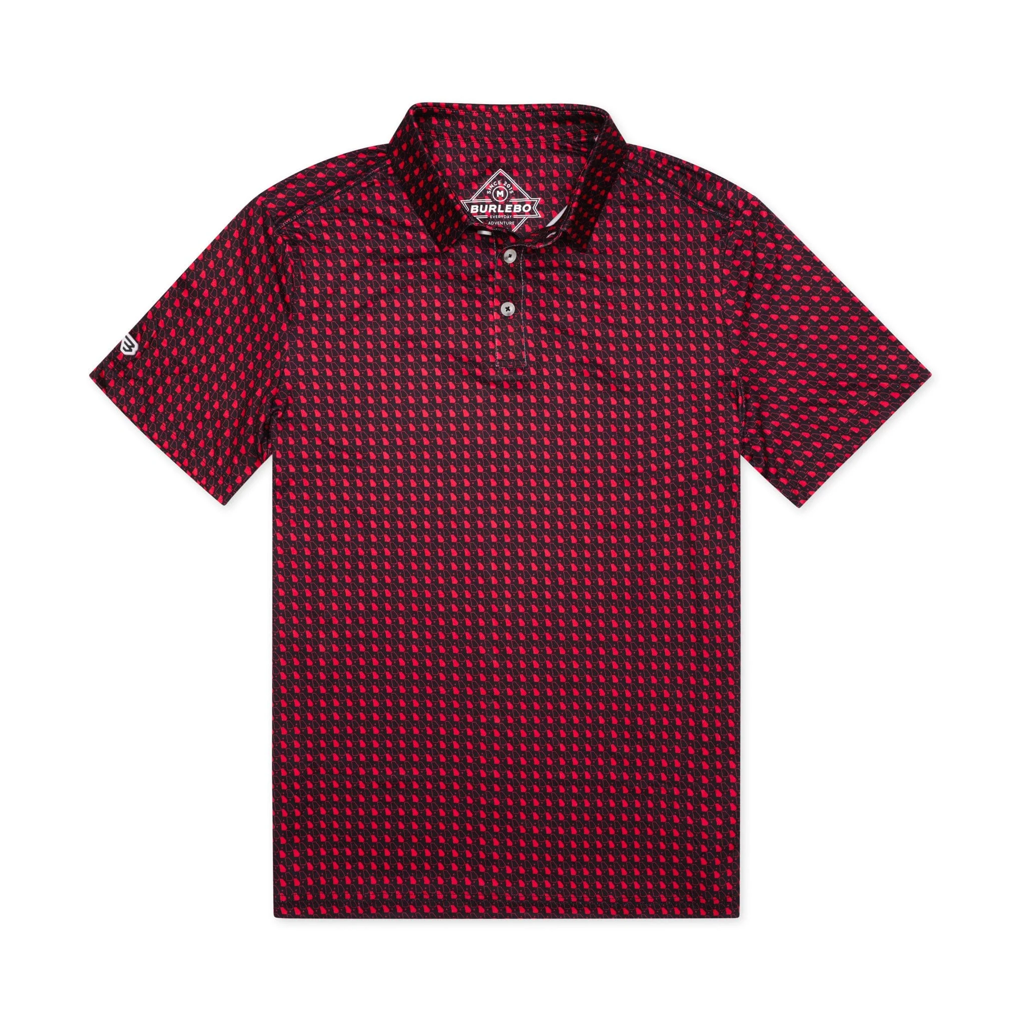 Performance Polo - Georgia - Black & Red - Image 5