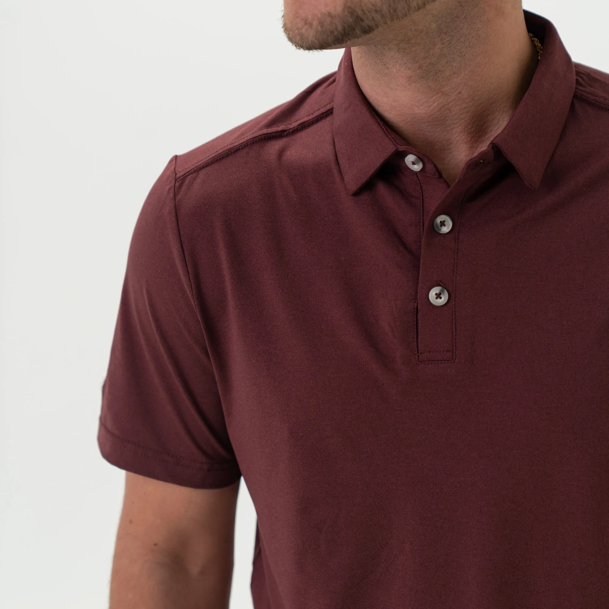 Performance Polo - Heather Maroon - Image 3