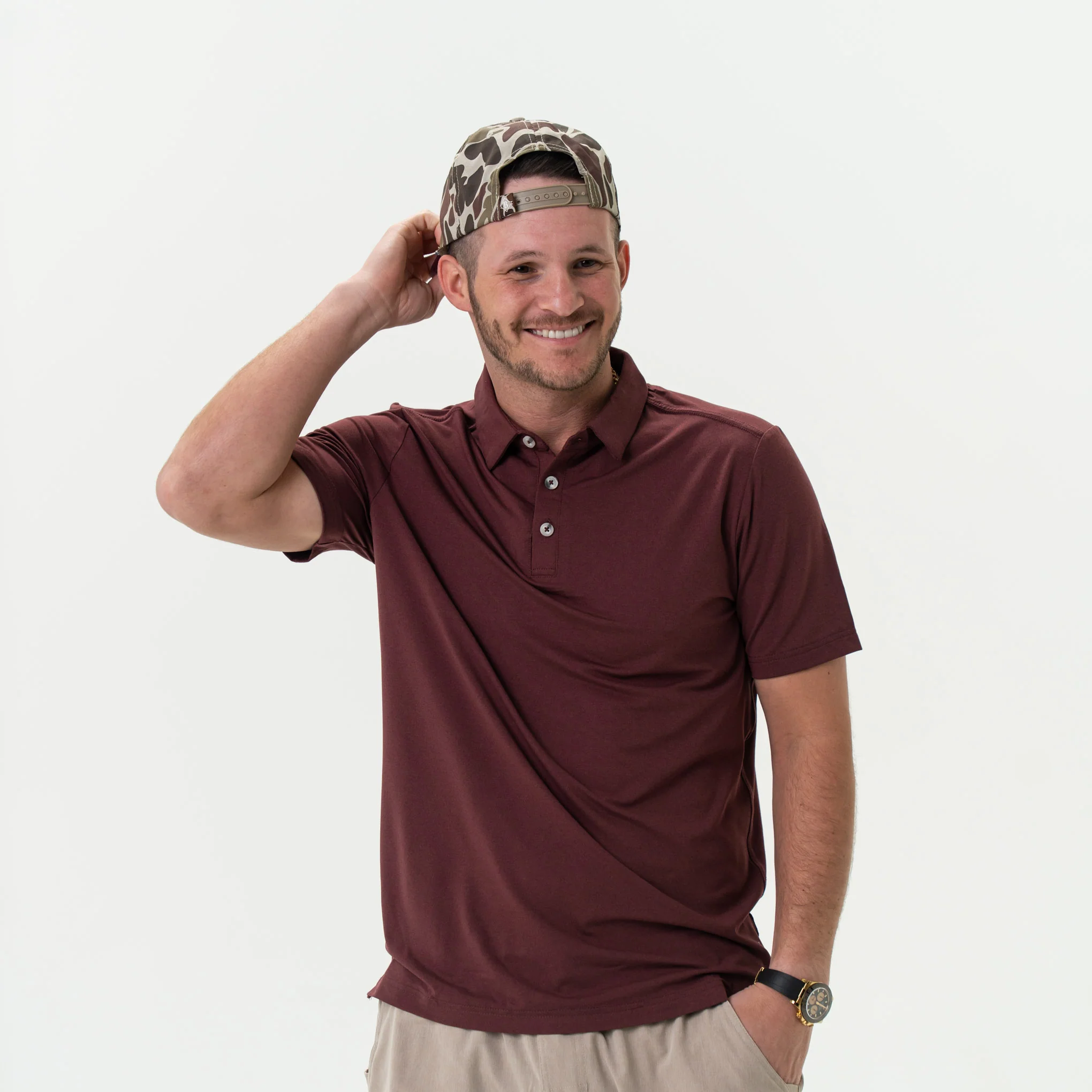 Performance Polo - Heather Maroon - Image 5