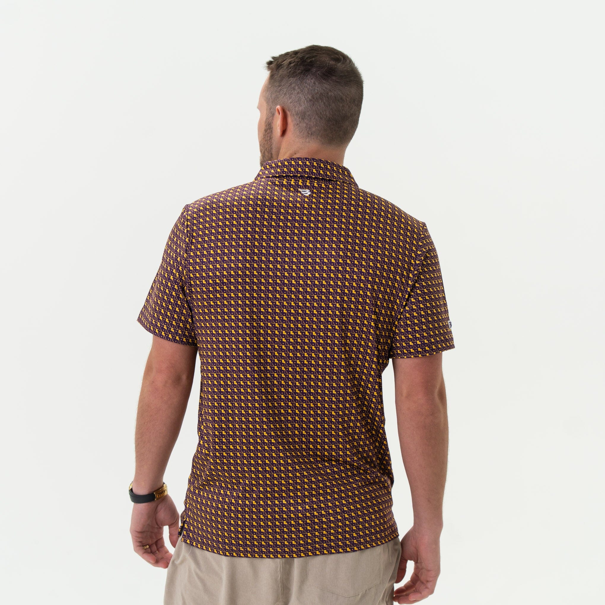 Performance Polo - Louisiana - Purple & Yellow - Image 4
