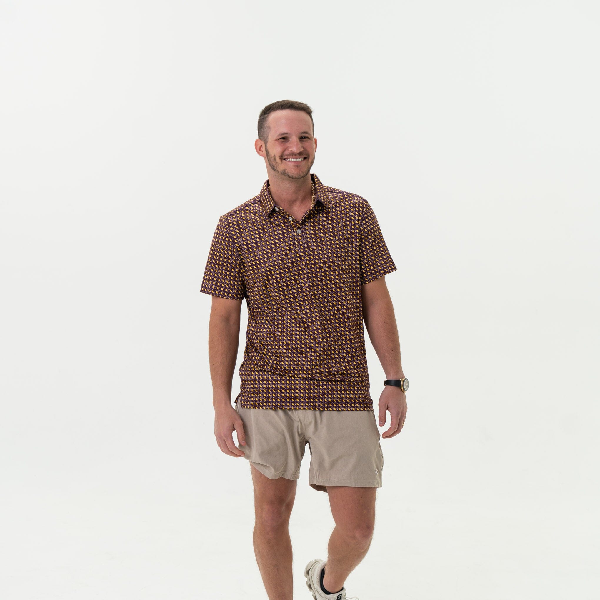 Performance Polo - Louisiana - Purple & Yellow - Image 5