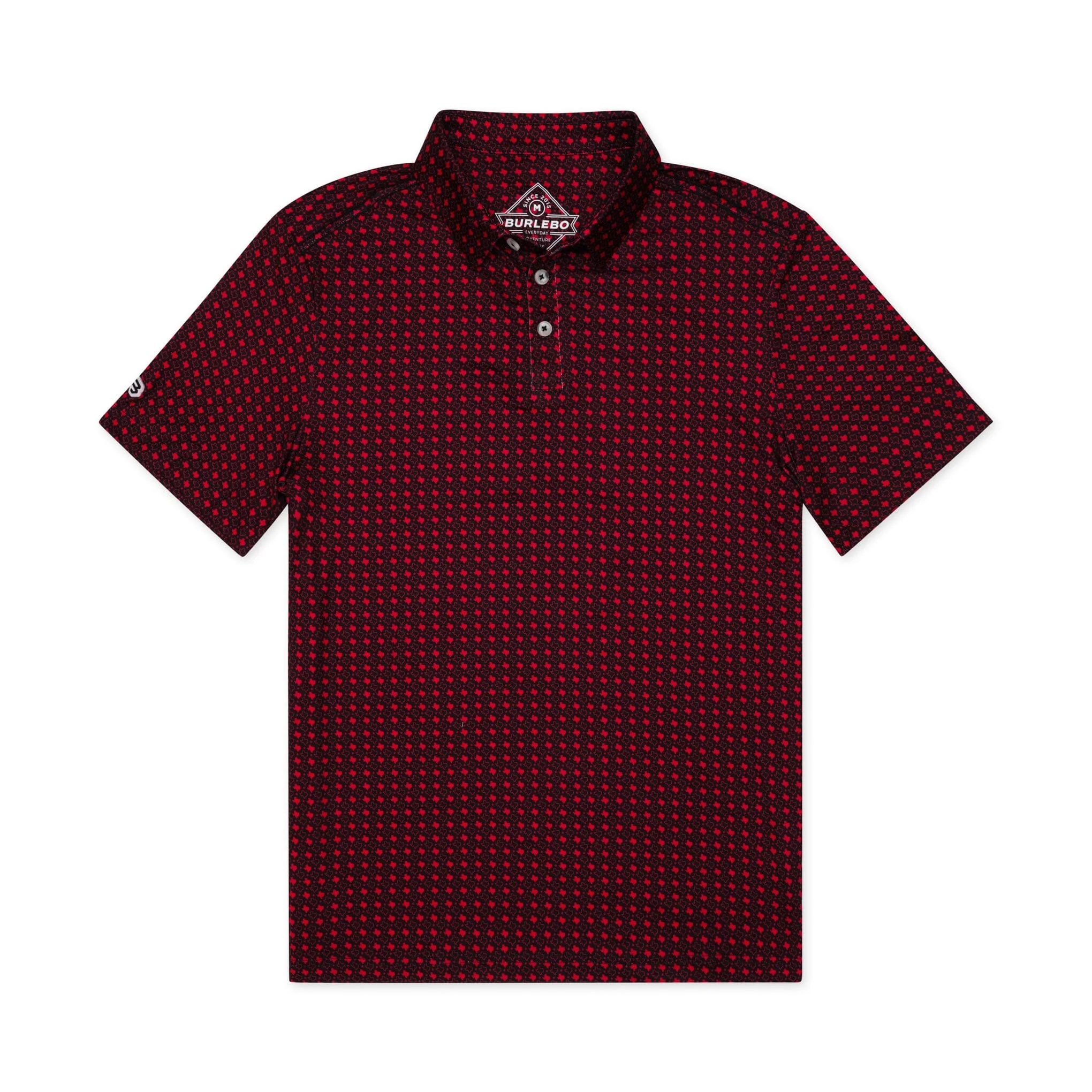 Performance Polo - Texas - Black & Red - Image 5