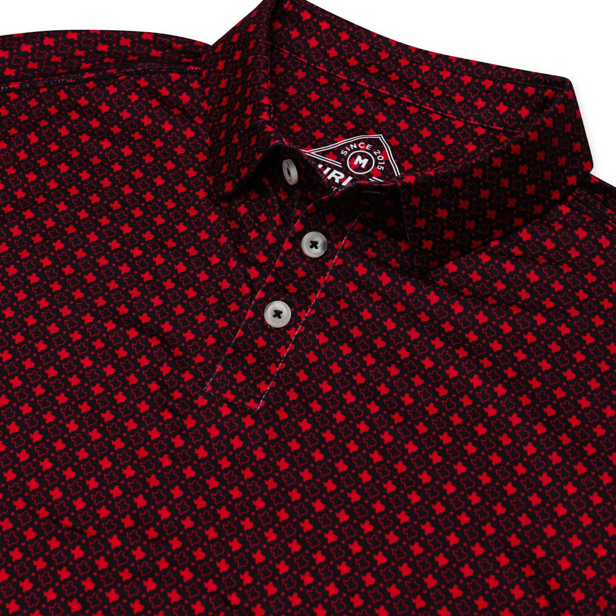 Performance Polo - Texas - Black & Red - Image 7