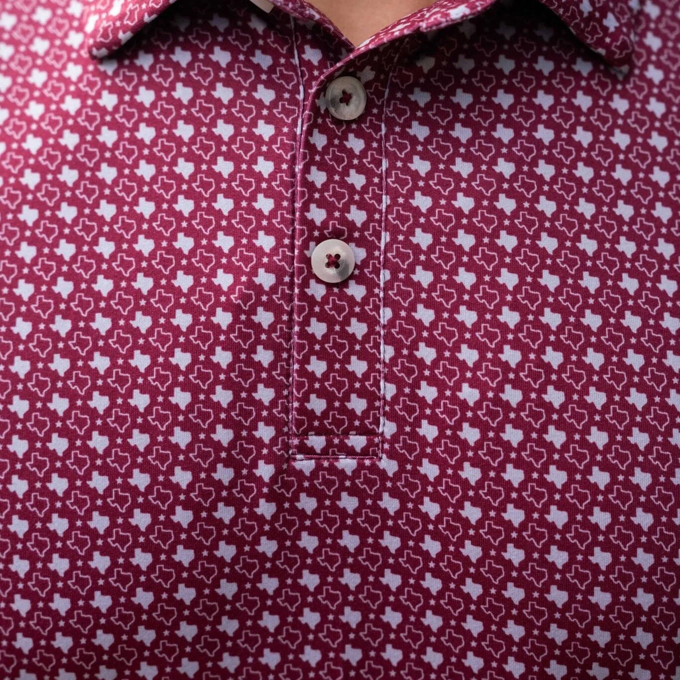Performance Polo - Texas - Maroon & Grey - Image 8