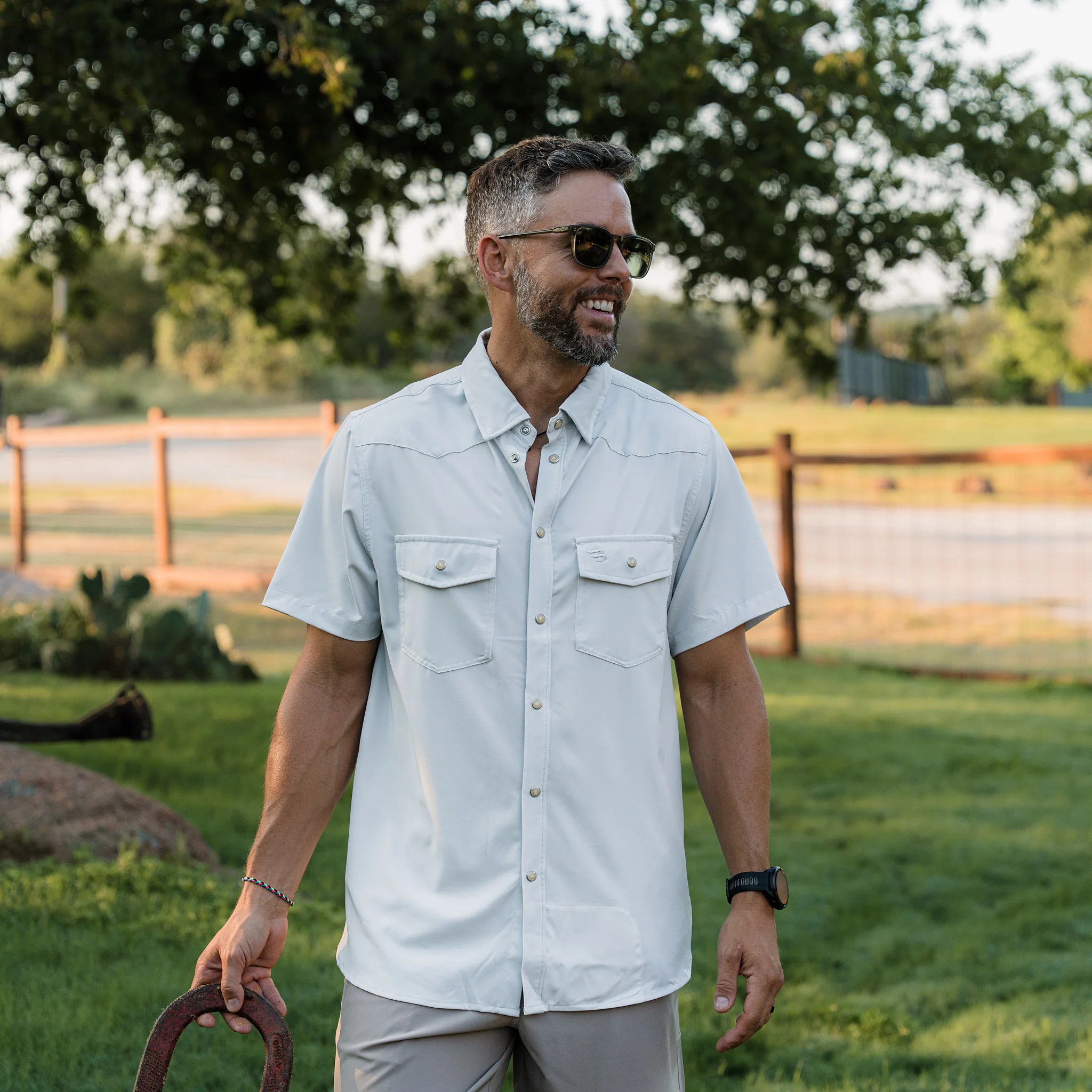 Performance Western Shirt -  Light Grey - Image 2