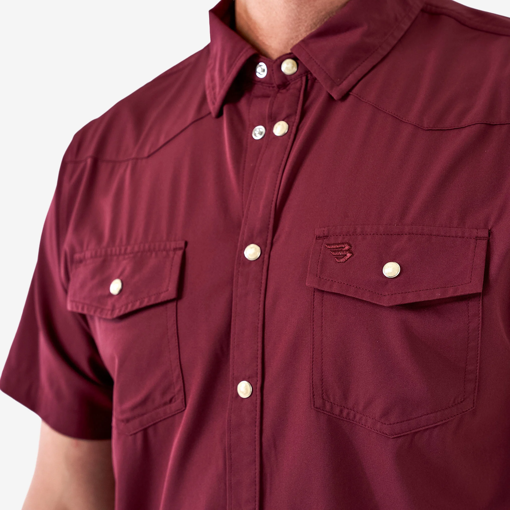 Performance Western Shirt - Maroon - Image 3