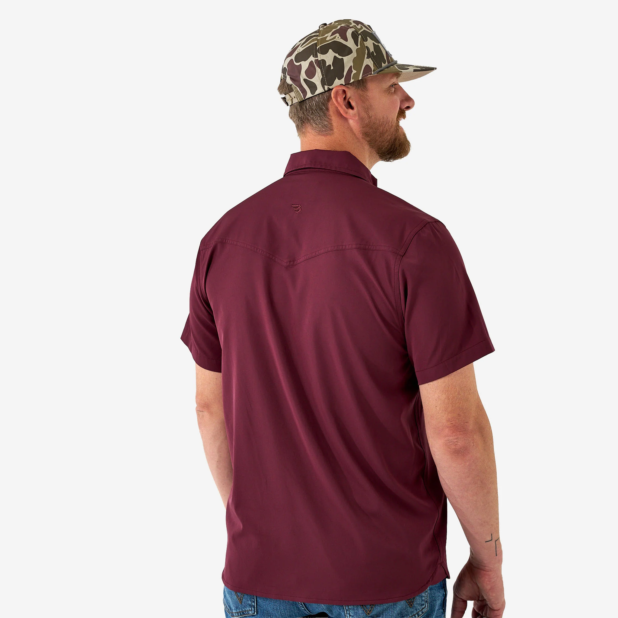 Performance Western Shirt - Maroon - Image 4
