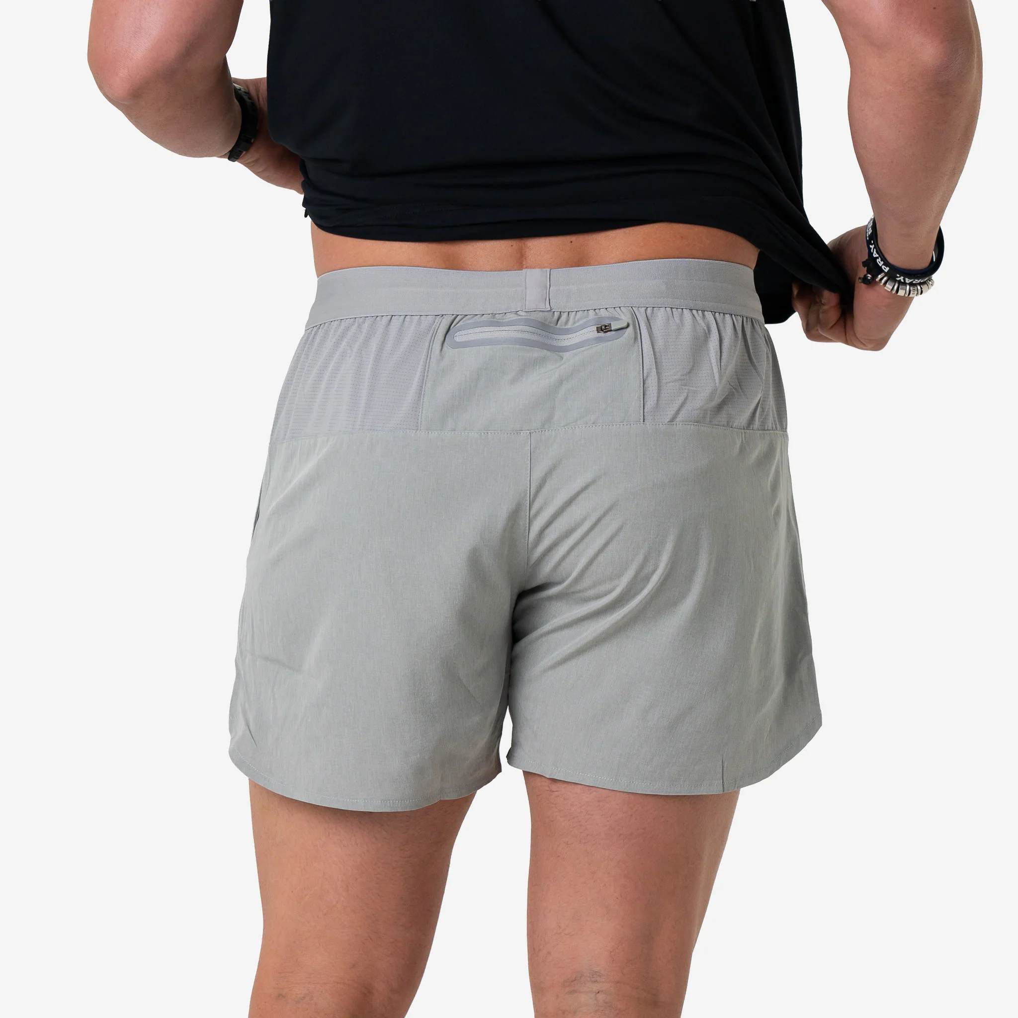 Training Short - Heather Light Grey - Image 5