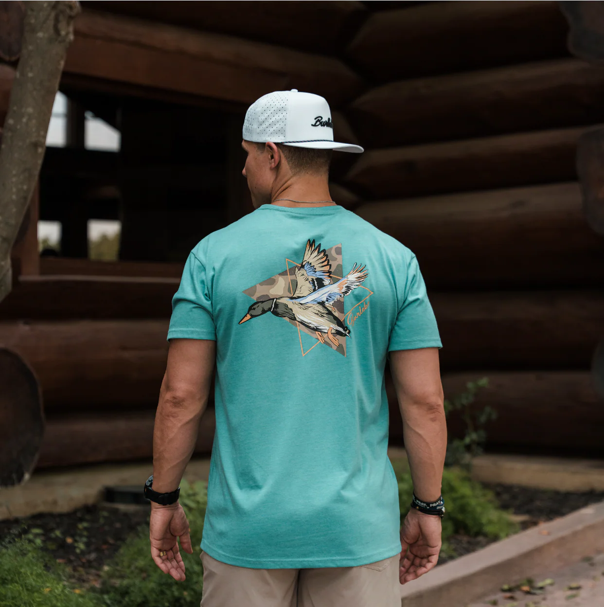 Short Sleeve Tee - Pintail Triangle Duck - Cyan - Image 2