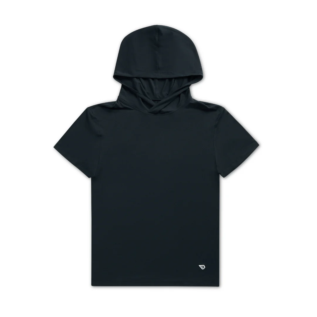 Short Sleeve Performance Hoodie - Black - Image 5