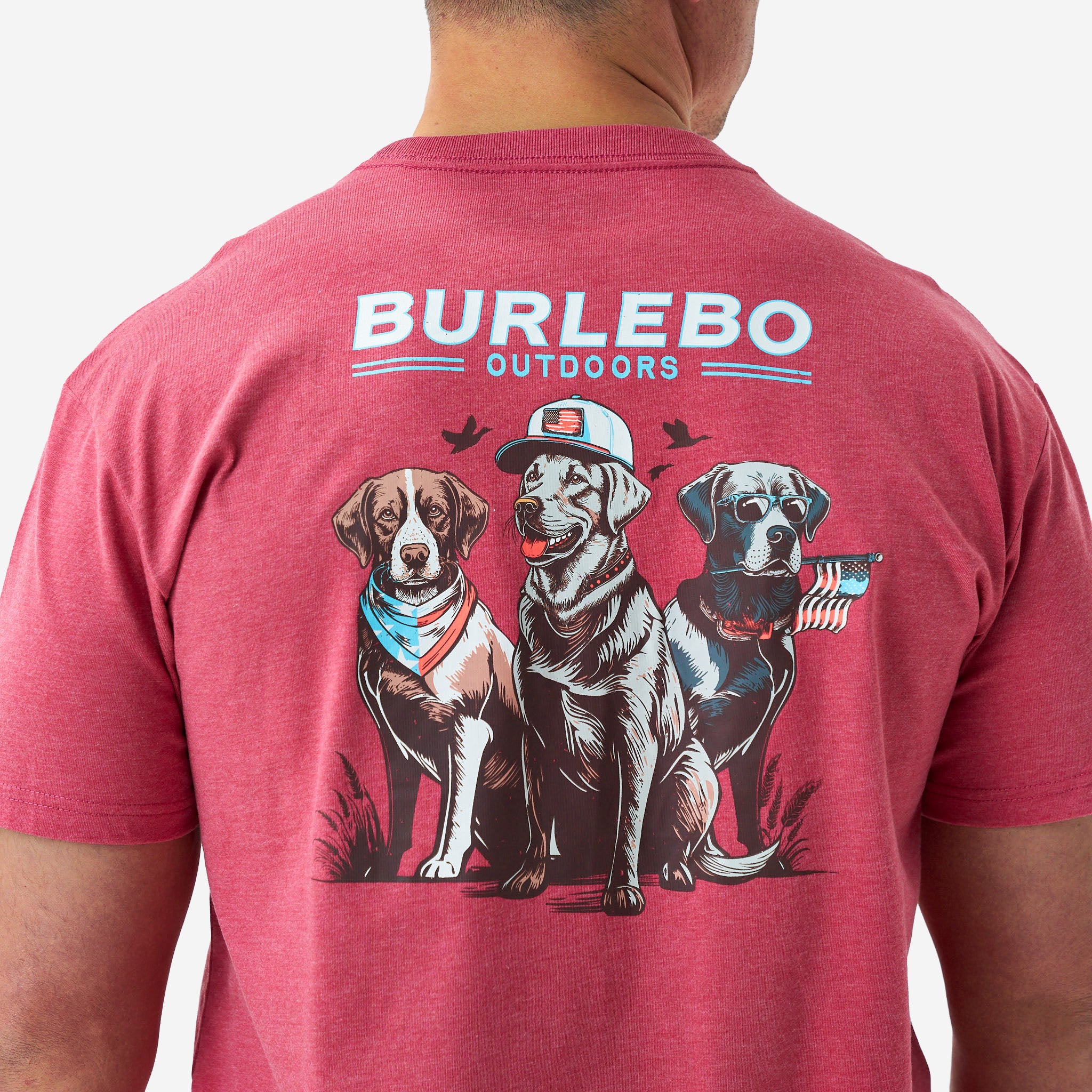 Short Sleeve Tee - American Dogs - Heather Crimson - Image 3