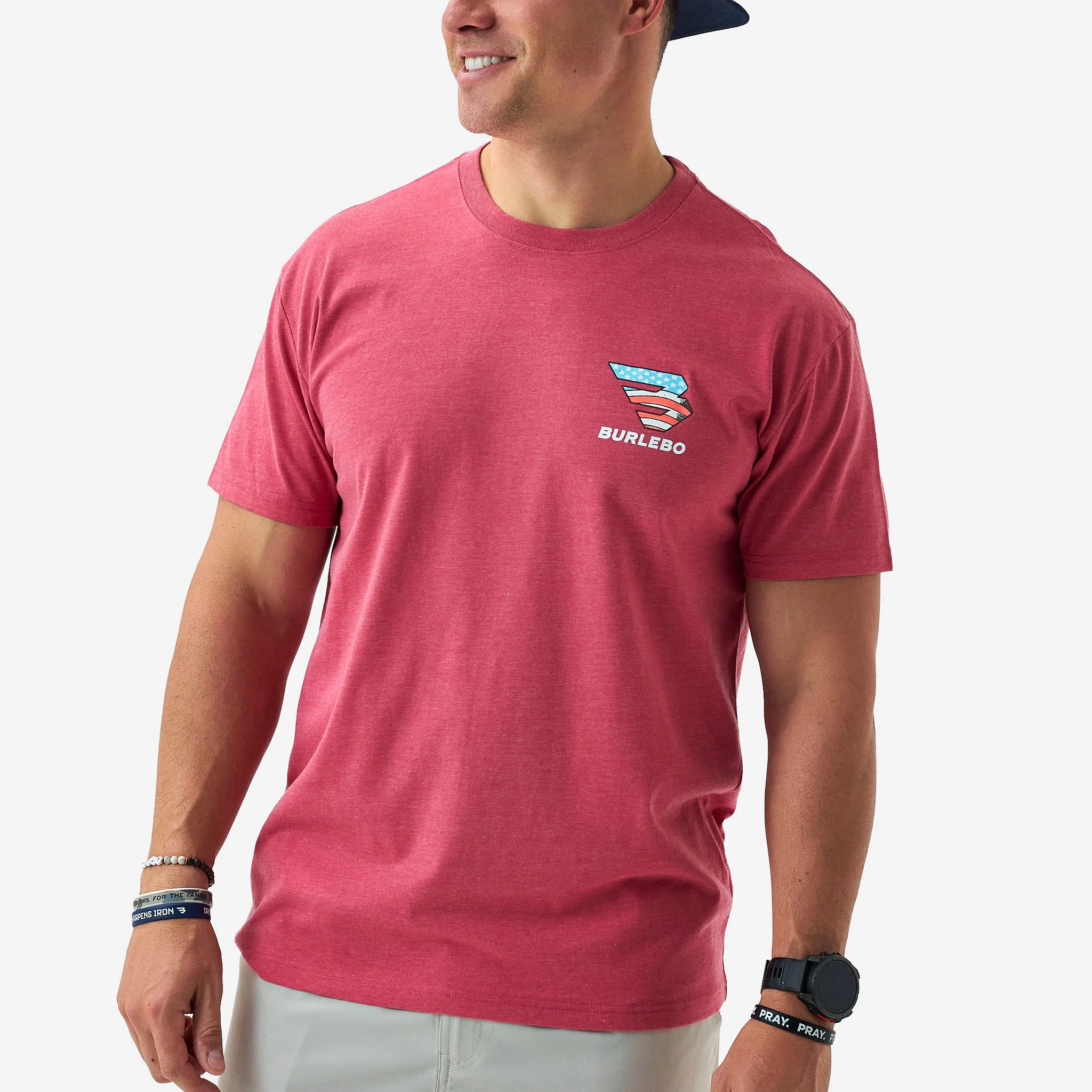Short Sleeve Tee - American Dogs - Heather Crimson - Image 4