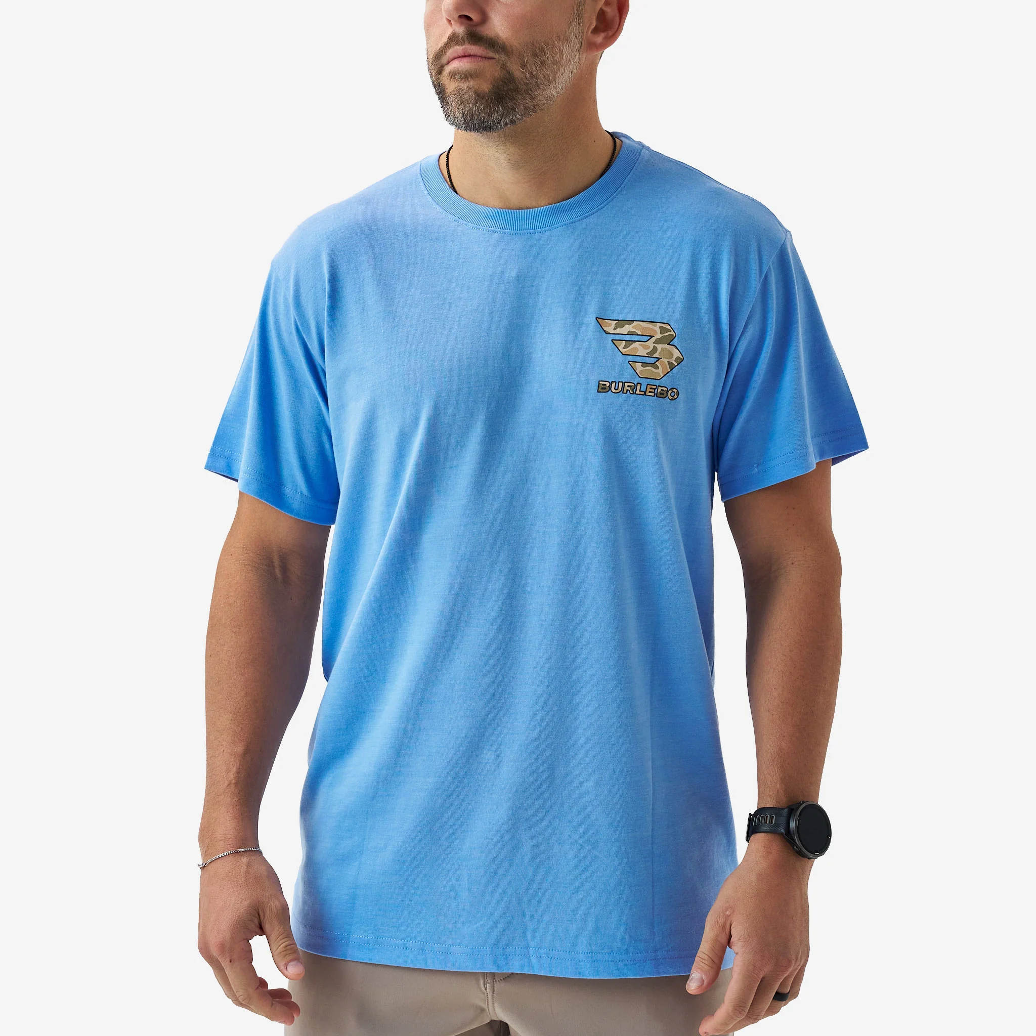 Short Sleeve Tee - Mallard Camo Dog - Periwinkle Blue - Image 3
