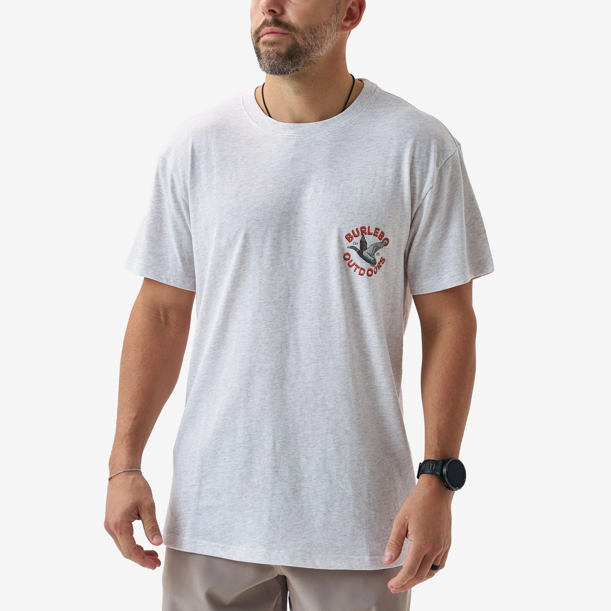 Short Sleeve Tee - Old School Duck Hunt - Heather Oat - Image 4