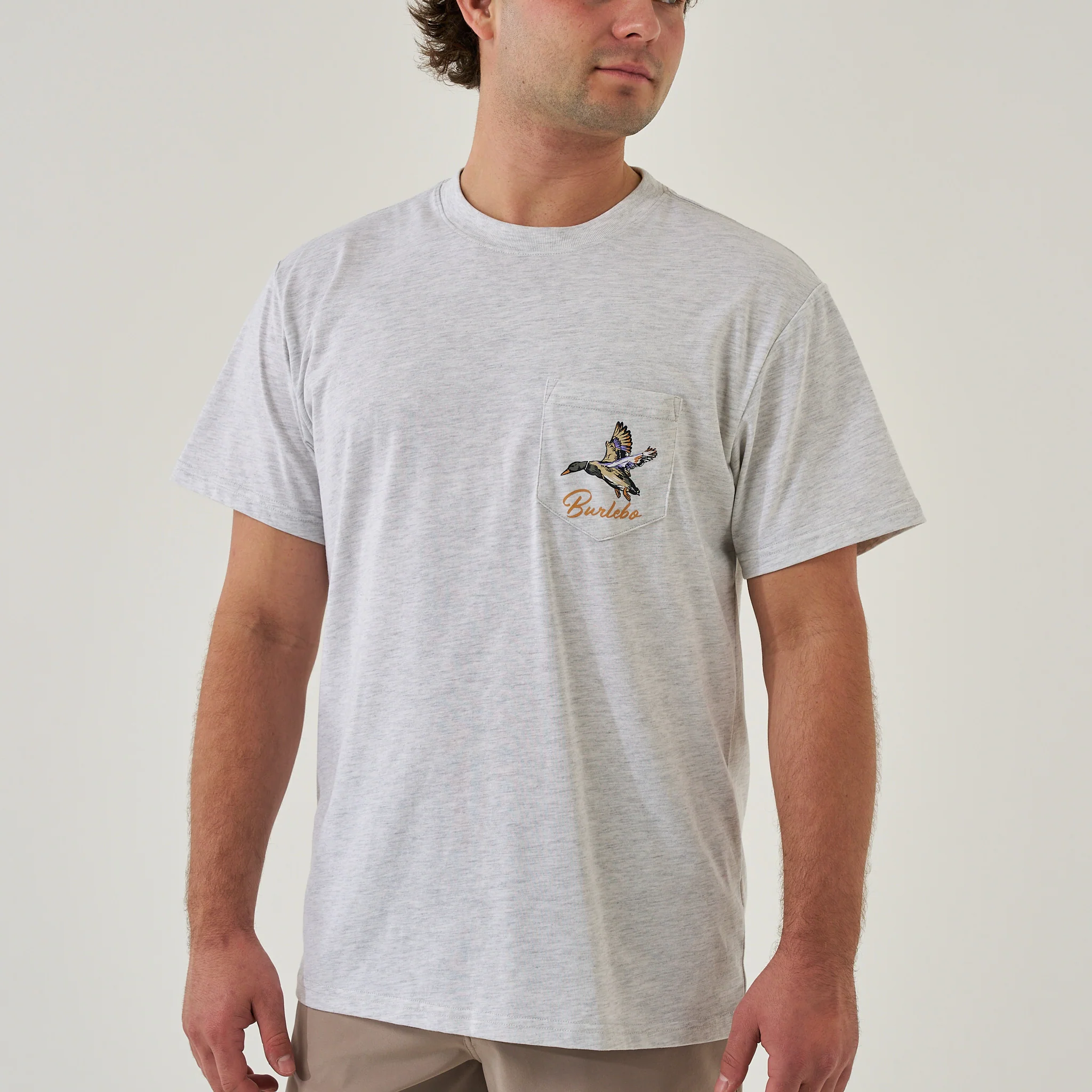 Short Sleeve Tee - Pintail Triangle Duck - Heather Ash Grey - Image 7